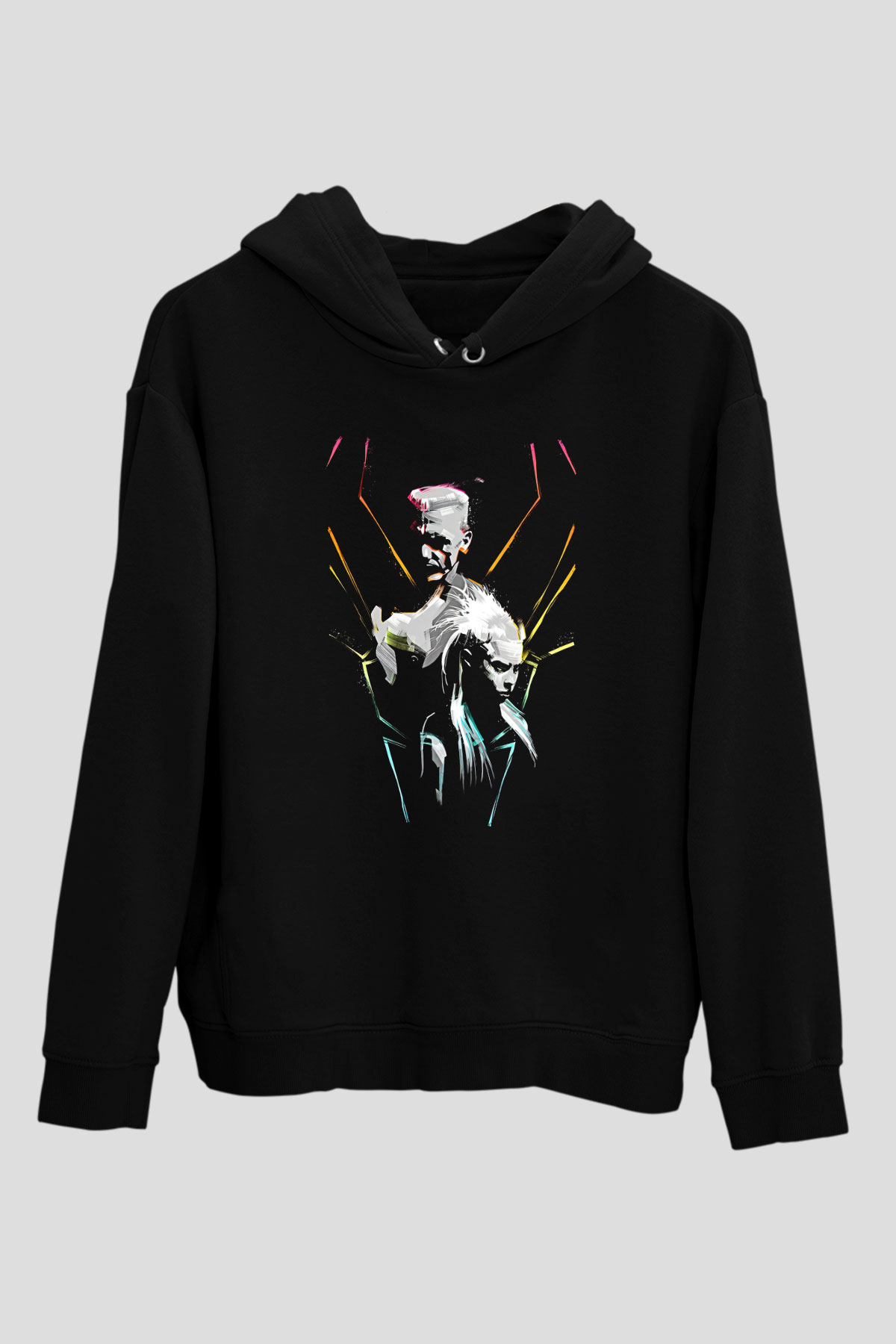 Die Antwoord Baskılı Unisex Siyah Kapüşonlu Sweatshirt