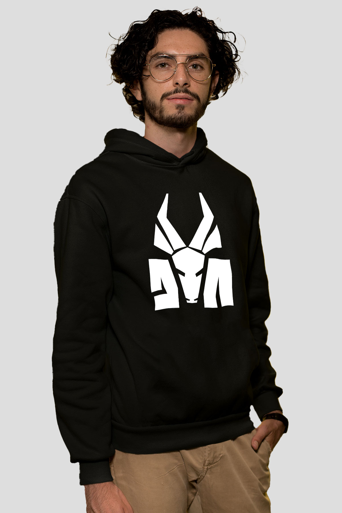 Die Antwoord Baskılı Unisex Siyah Kapüşonlu Sweatshirt