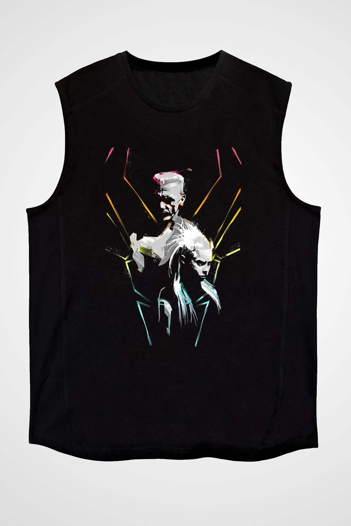 Die Antwoord Baskılı Unisex Siyah Kolsuz Tişört - Tshirt