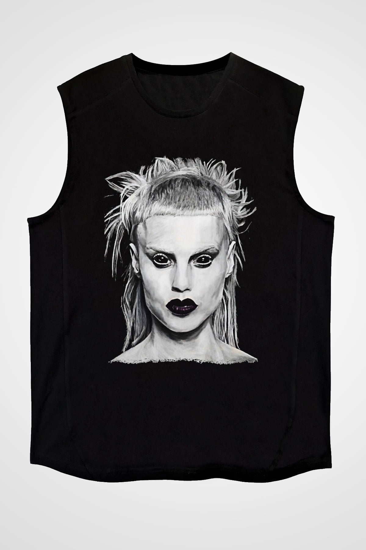 Die Antwoord Baskılı Unisex Siyah Kolsuz Tişört - Tshirt