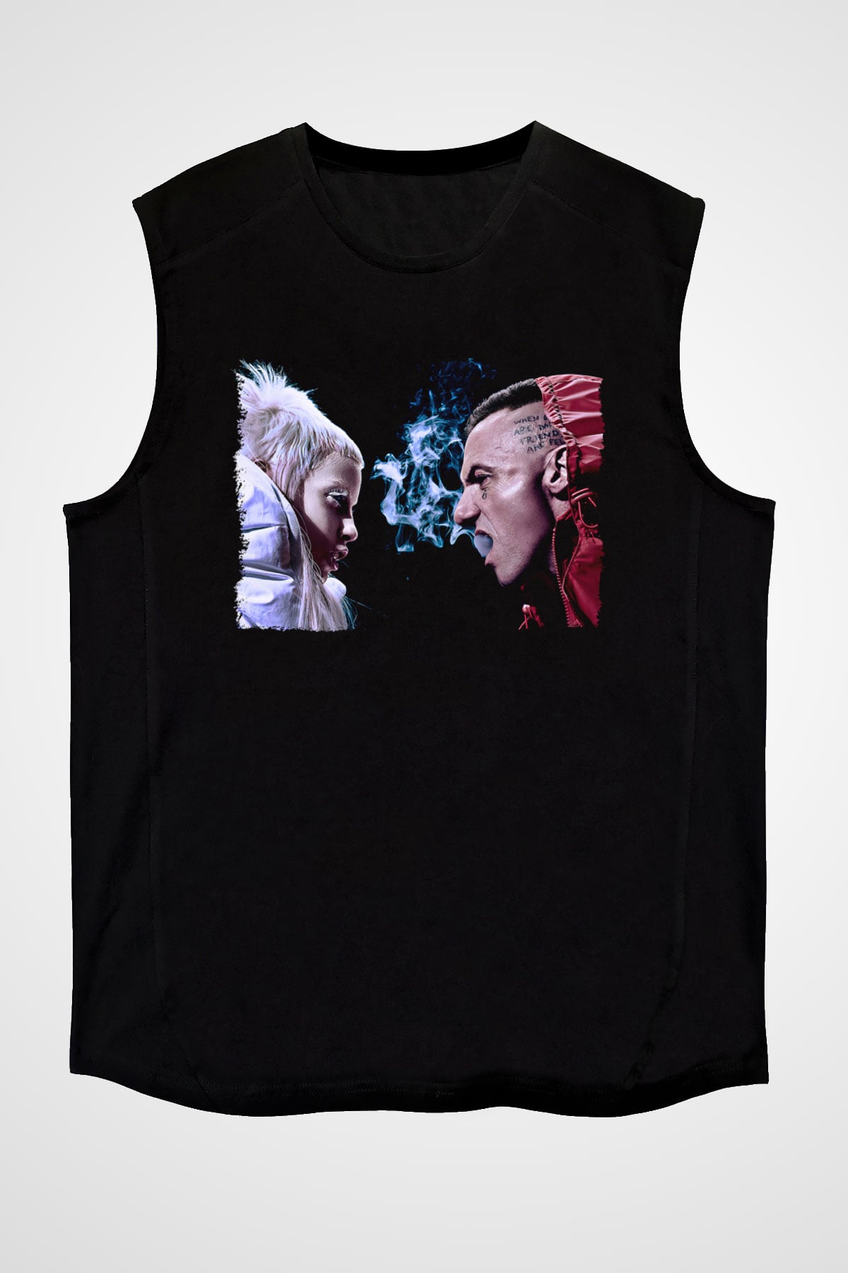 Die Antwoord Baskılı Unisex Siyah Kolsuz Tişört - Tshirt