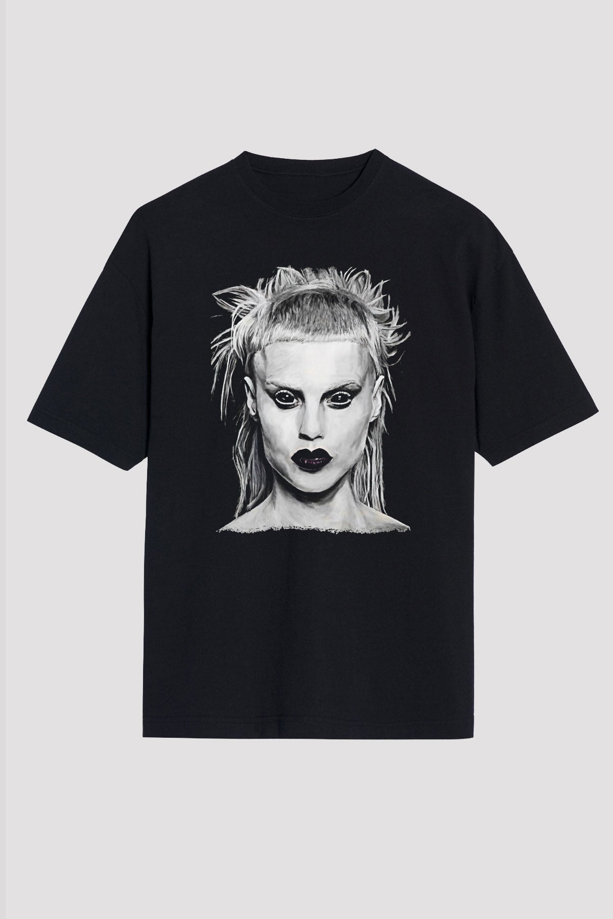 Die Antwoord Baskılı Unisex Siyah Oversize Tişört - Tshirt