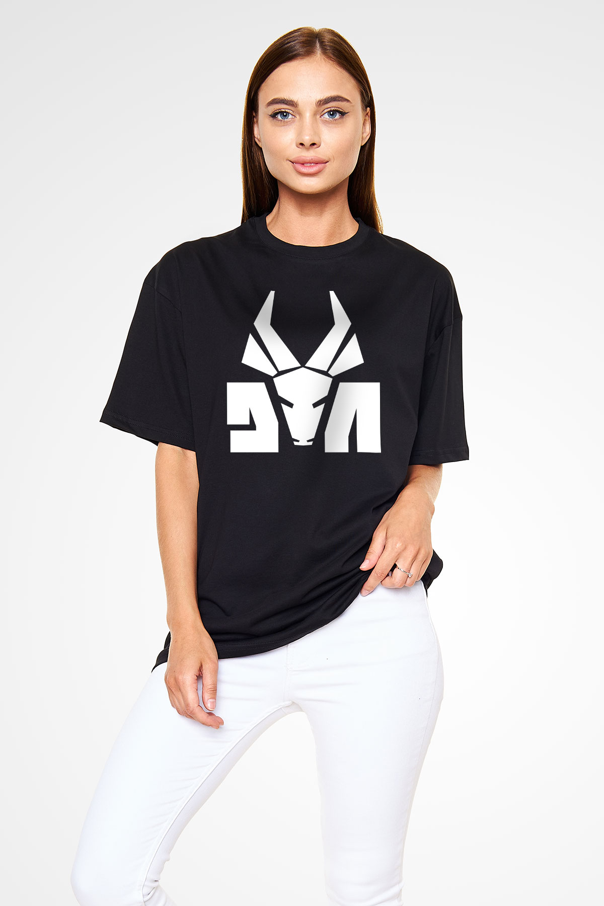 Die Antwoord Baskılı Unisex Siyah Oversize Tişört - Tshirt