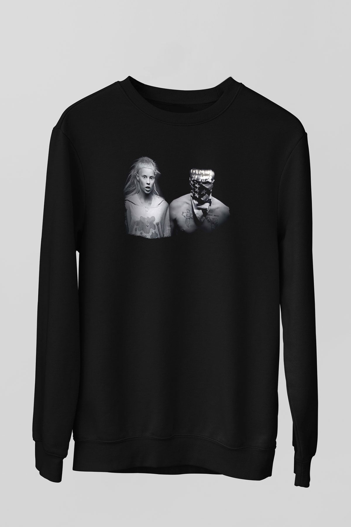 Die Antwoord Baskılı Unisex Siyah Sweatshirt