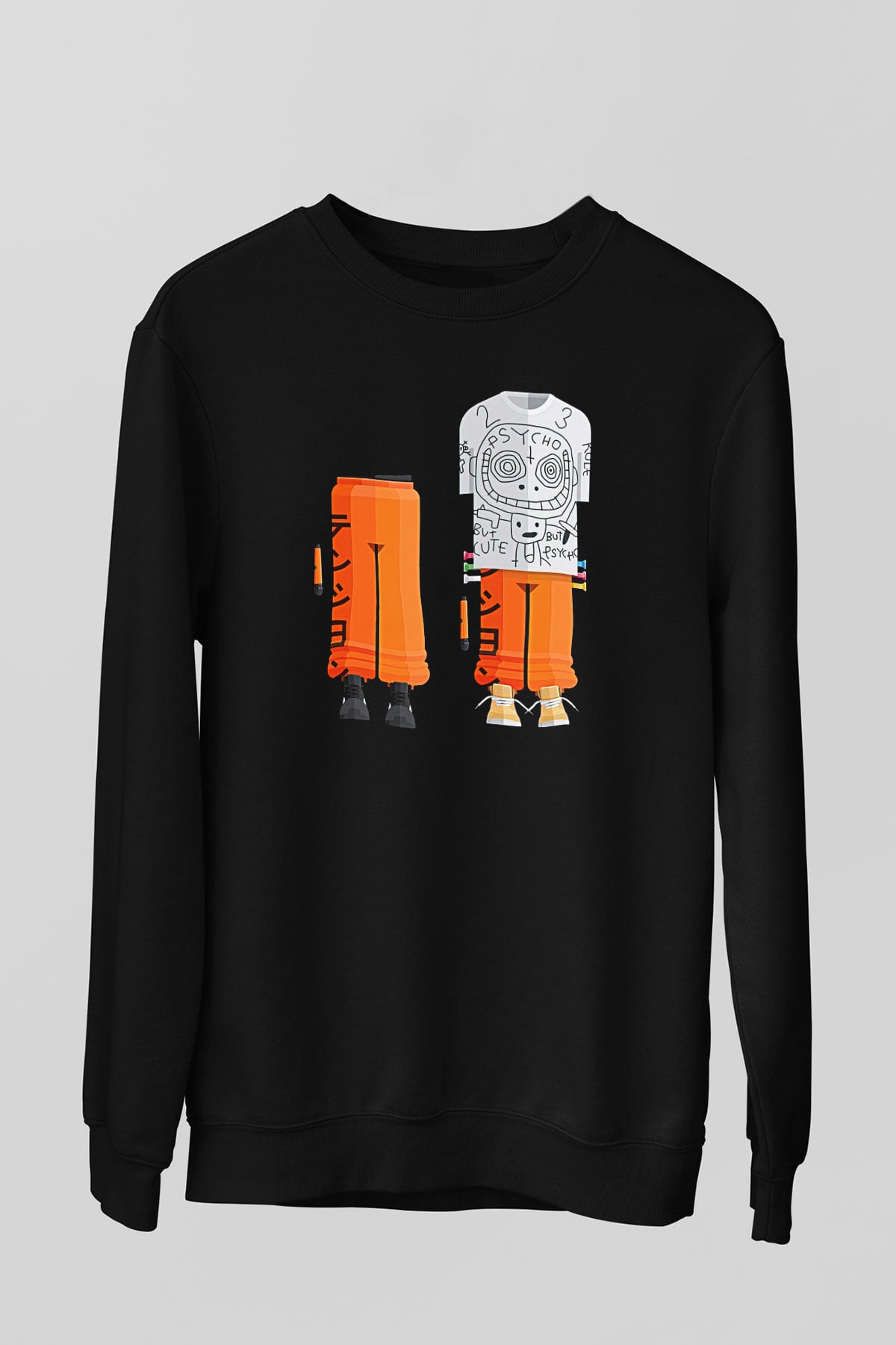 Die Antwoord Baskılı Unisex Siyah Sweatshirt