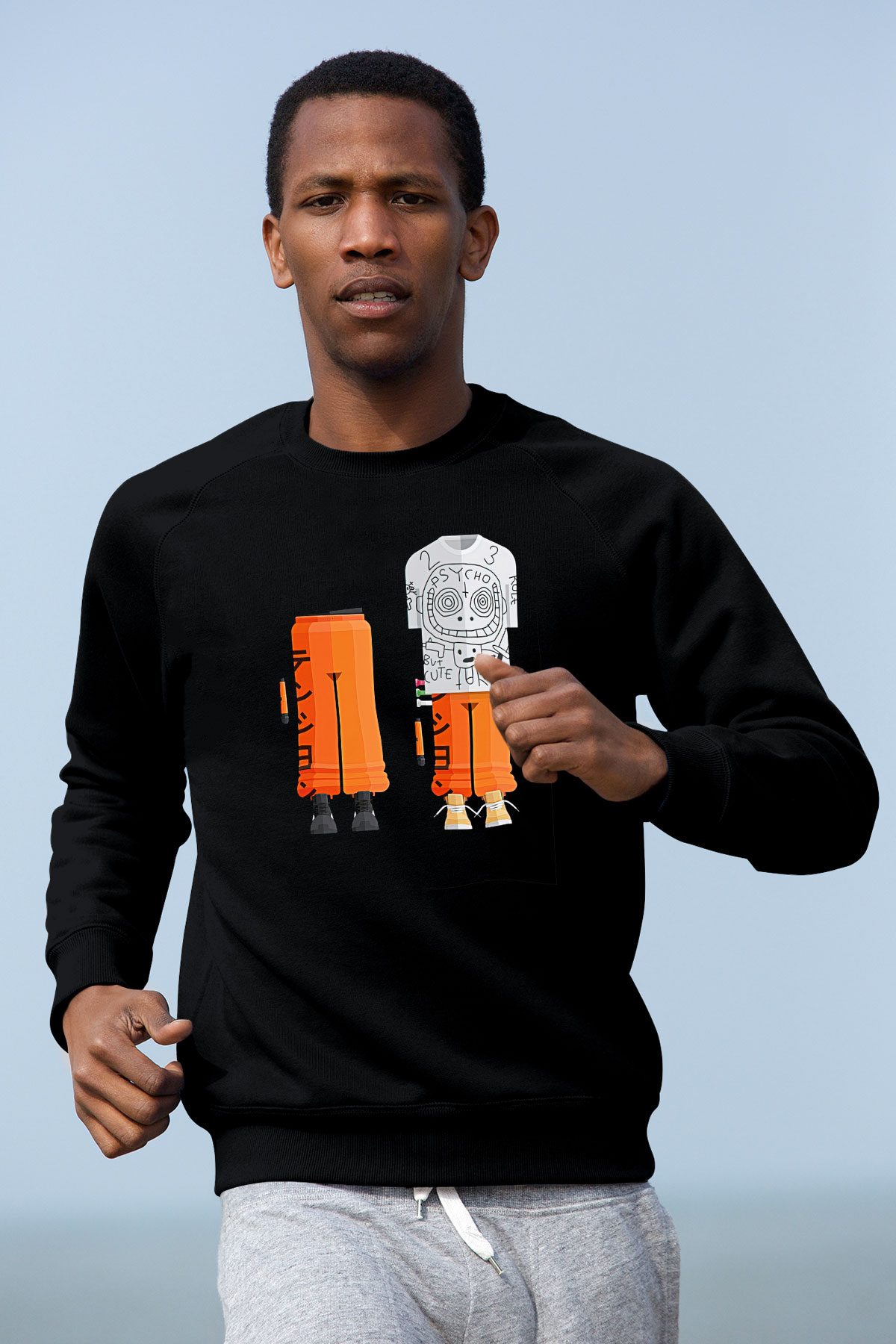 Die Antwoord Baskılı Unisex Siyah Sweatshirt