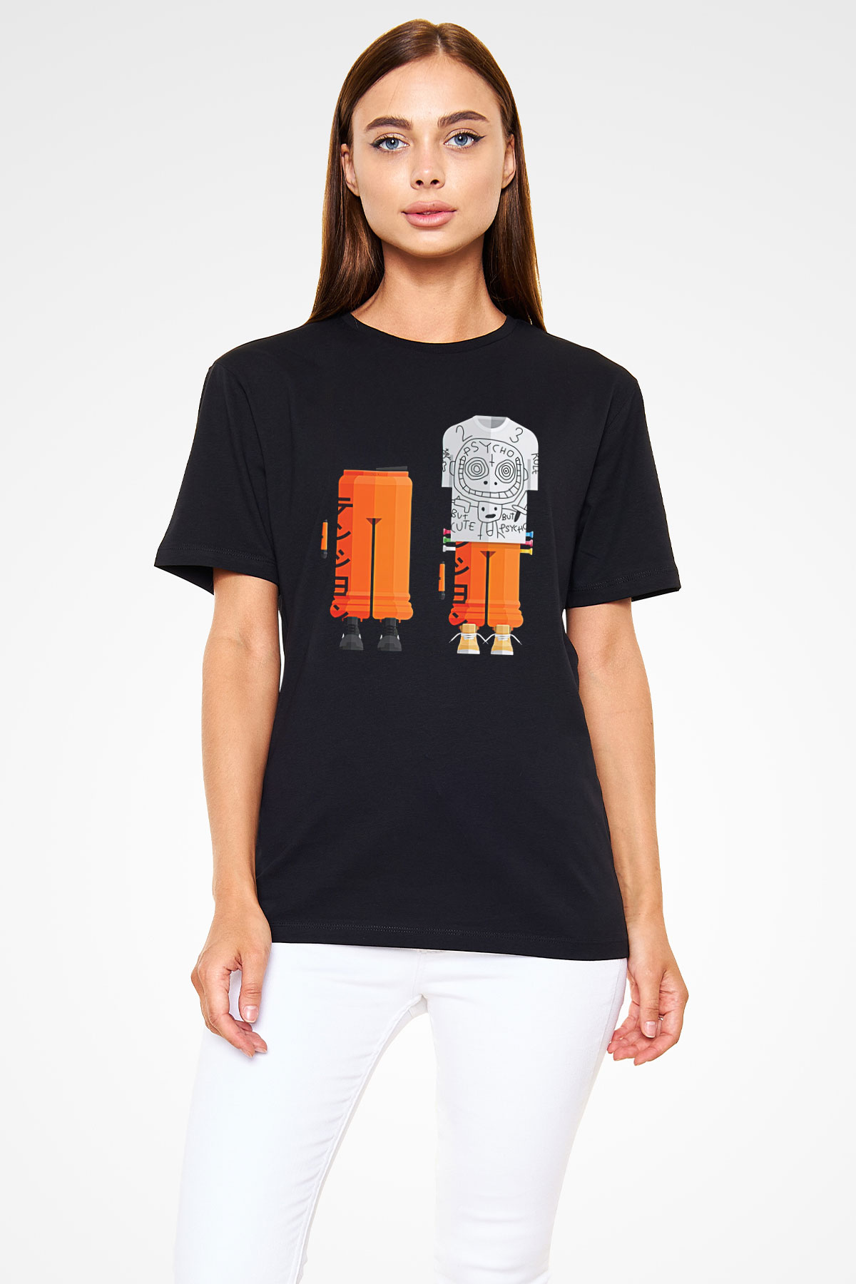 Die Antwoord Baskılı Unisex Siyah Tişört - Tshirt