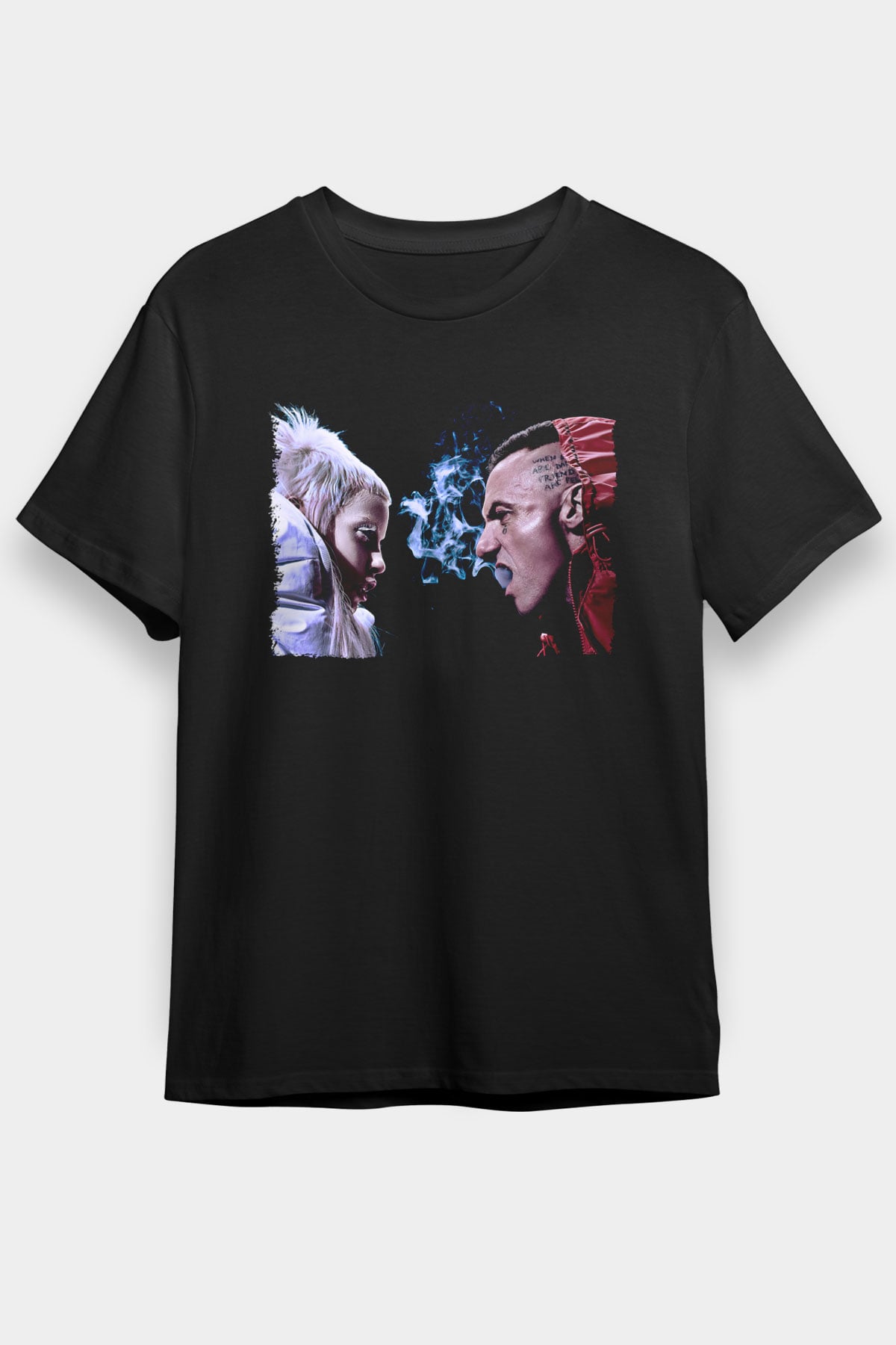 Die Antwoord Baskılı Unisex Siyah Tişört - Tshirt