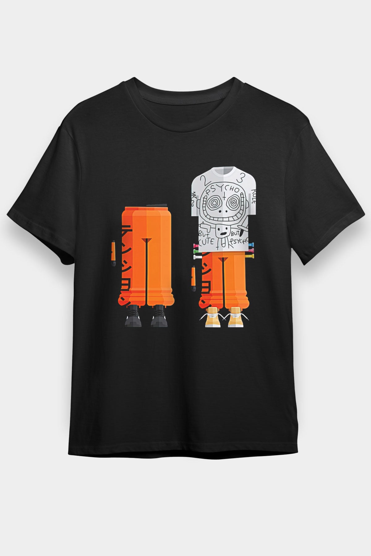 Die Antwoord Baskılı Unisex Siyah Tişört - Tshirt