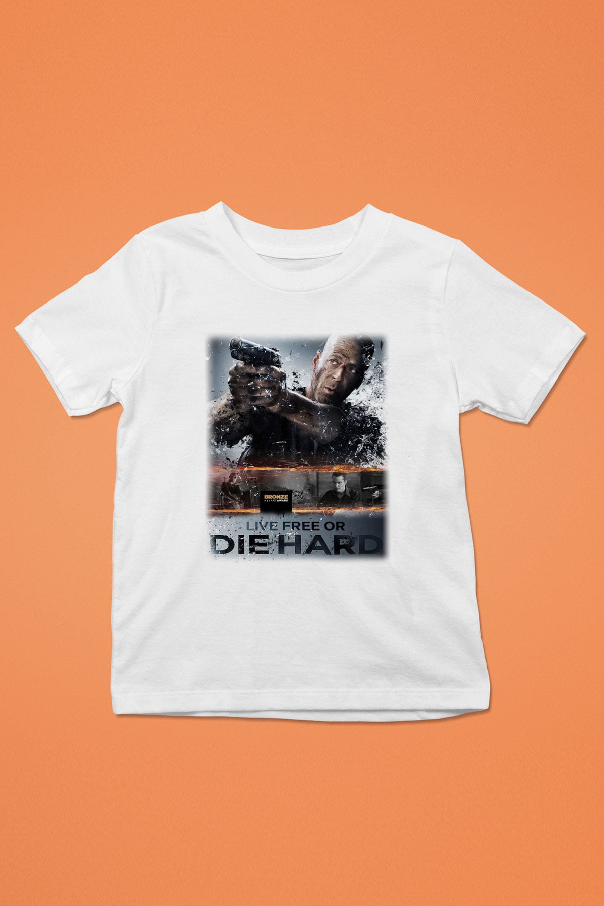Die Hard Baskılı Beyaz Unisex Çocuk Tişört