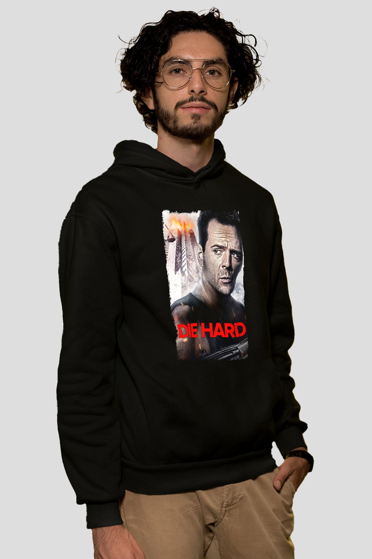 Die Hard Beyaz Unisex Hoodie
