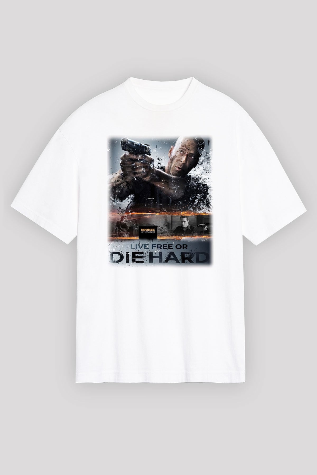 Die Hard Beyaz Unisex Oversize Tişört T-Shirt