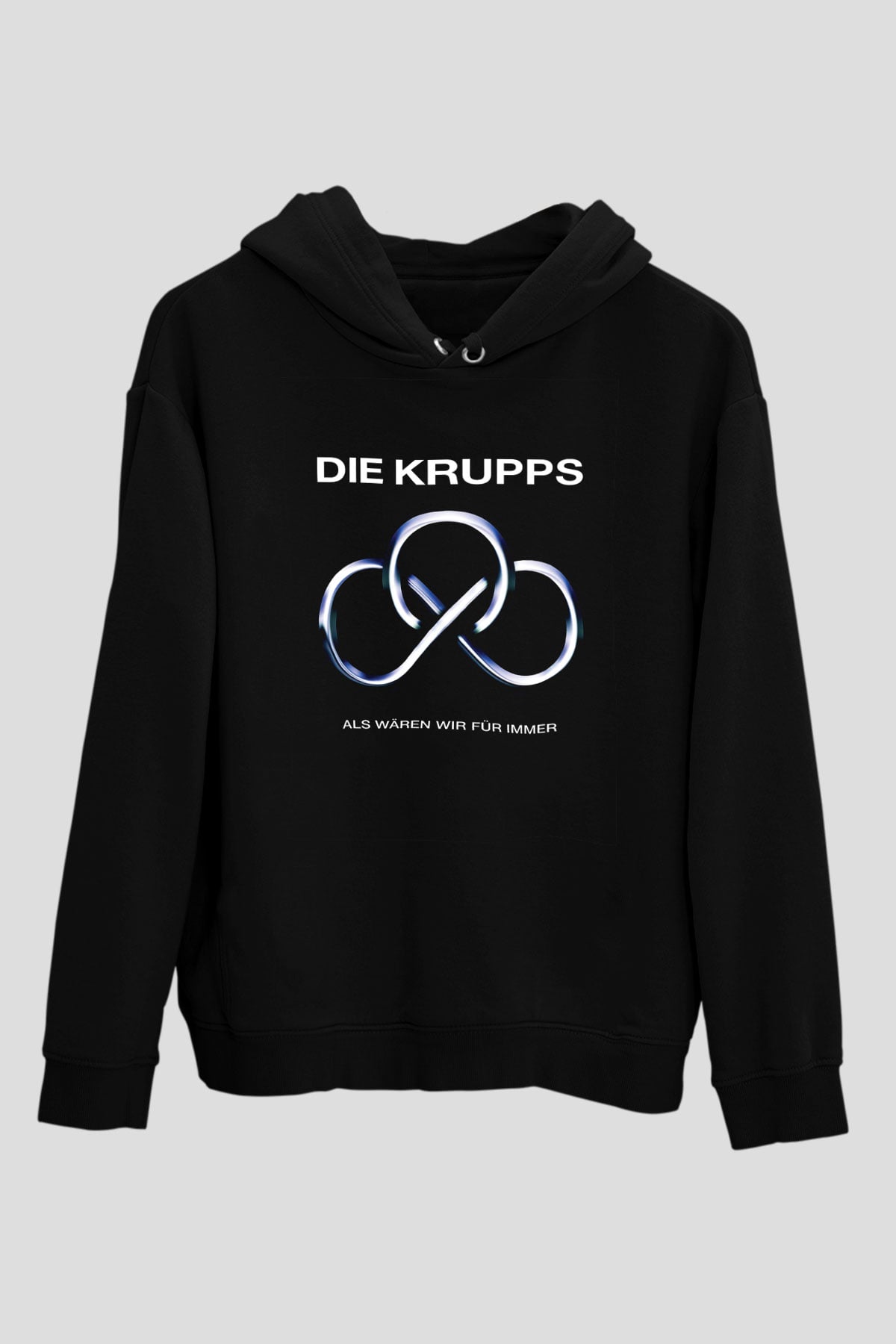Die Krupps Baskılı Unisex Siyah Hoodie