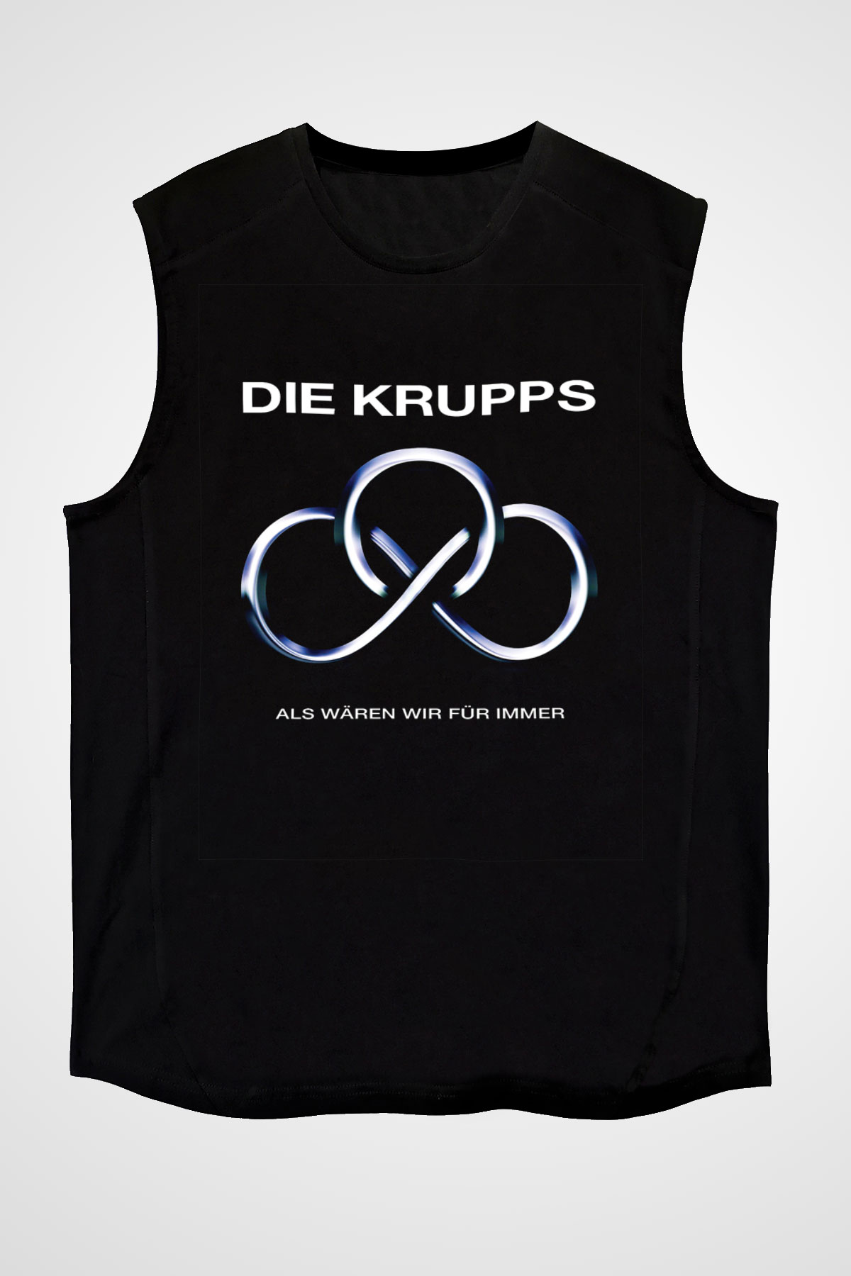 Die Krupps Baskılı Unisex Siyah Kolsuz Tişört