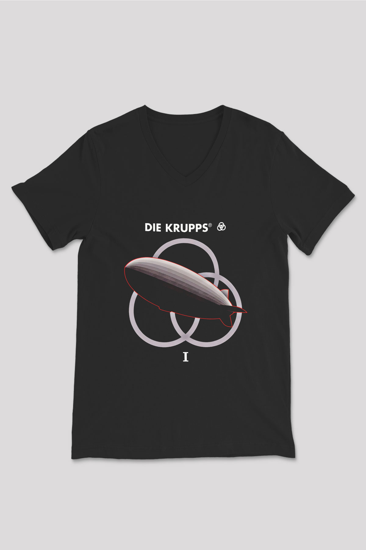 Die Krupps Baskılı Unisex Siyah V Yaka Tişört