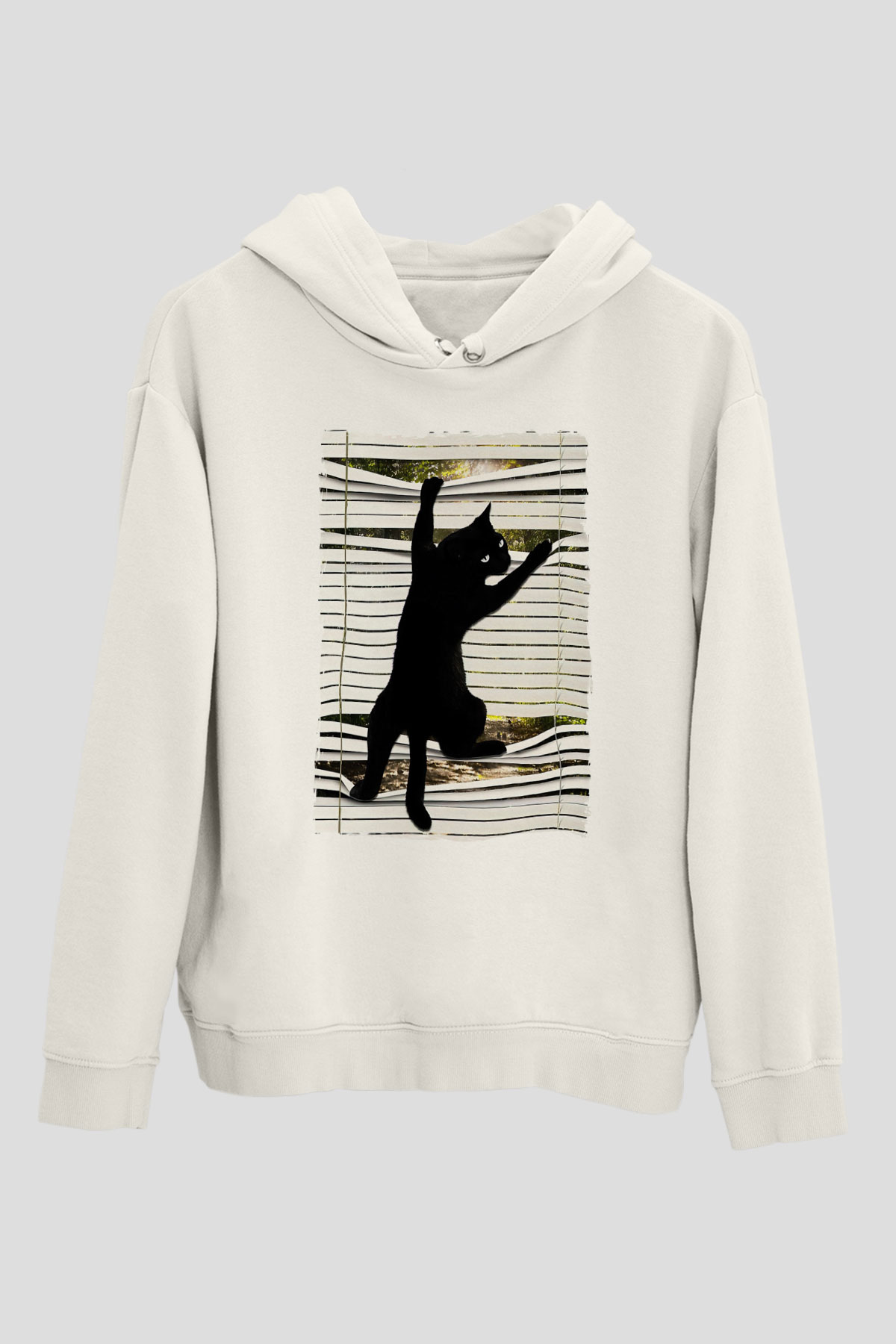 Dikizci Siyah Kedi Unisex Hoodie