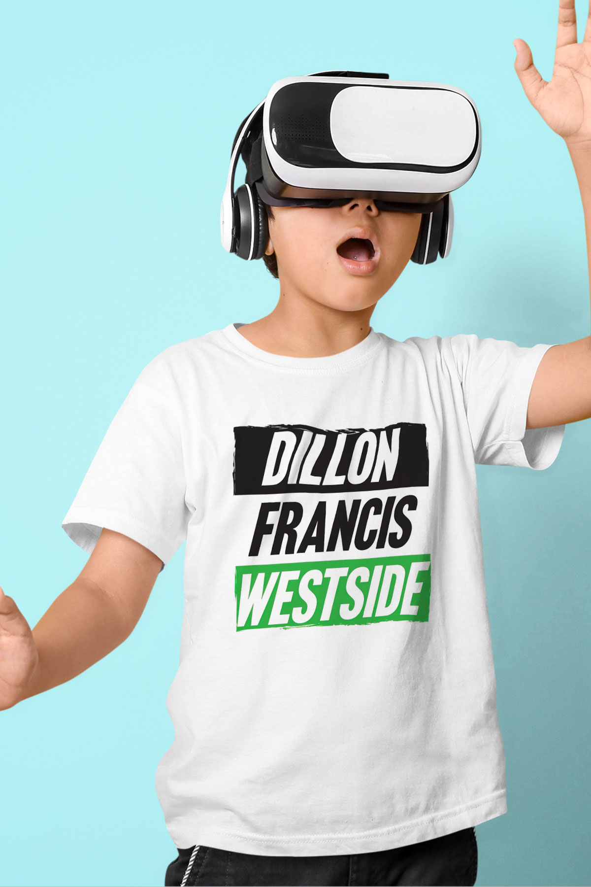 Dillion Francis Beyaz Unisex Çocuk Tişört