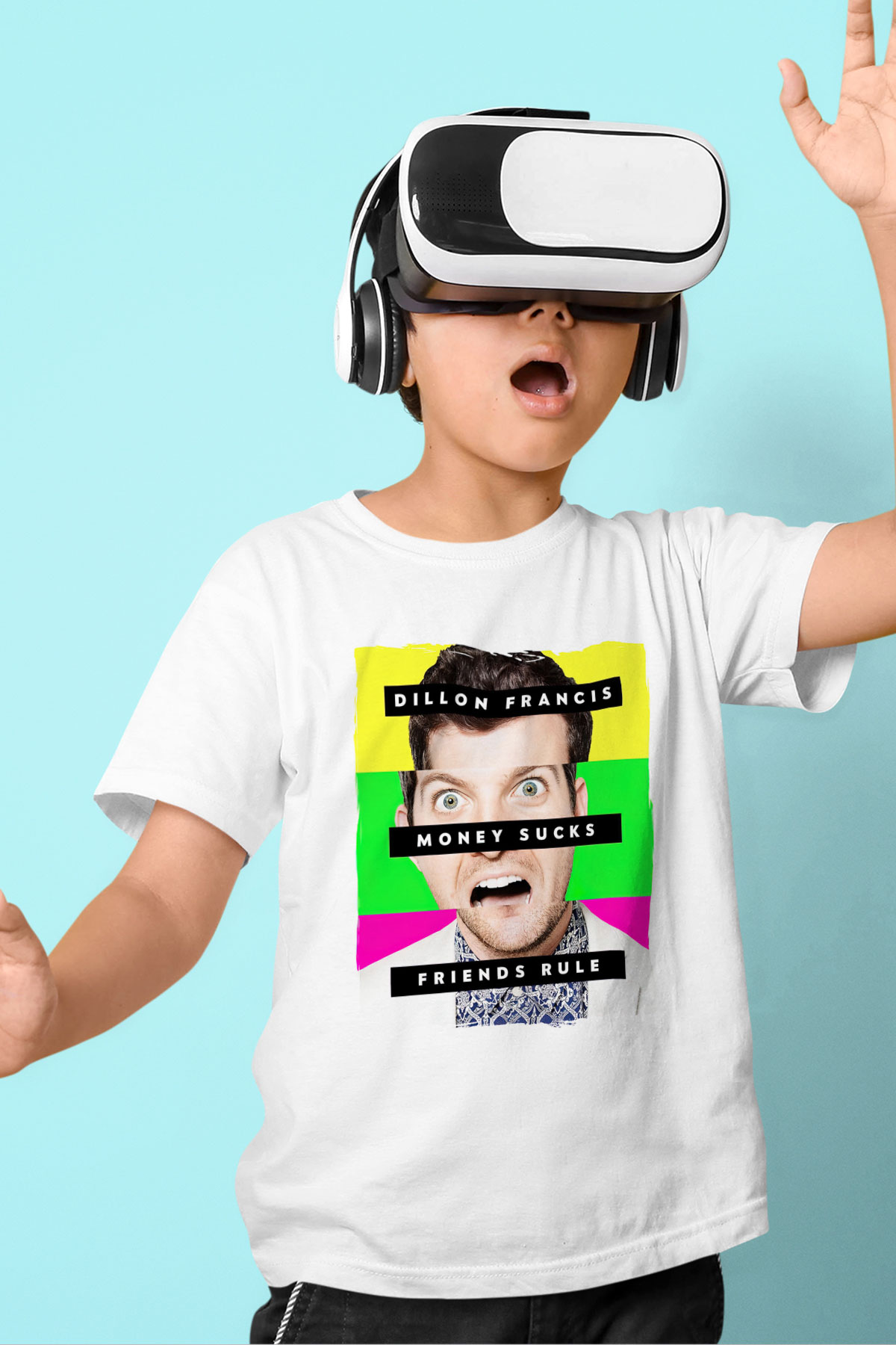 Dillion Francis Beyaz Unisex Çocuk Tişört