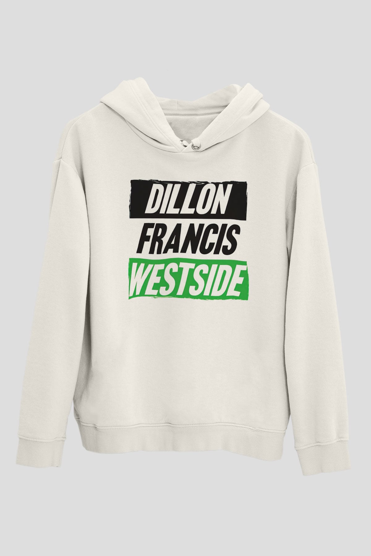 Dillion Francis Beyaz Unisex Kapüşonlu Sweatshirt