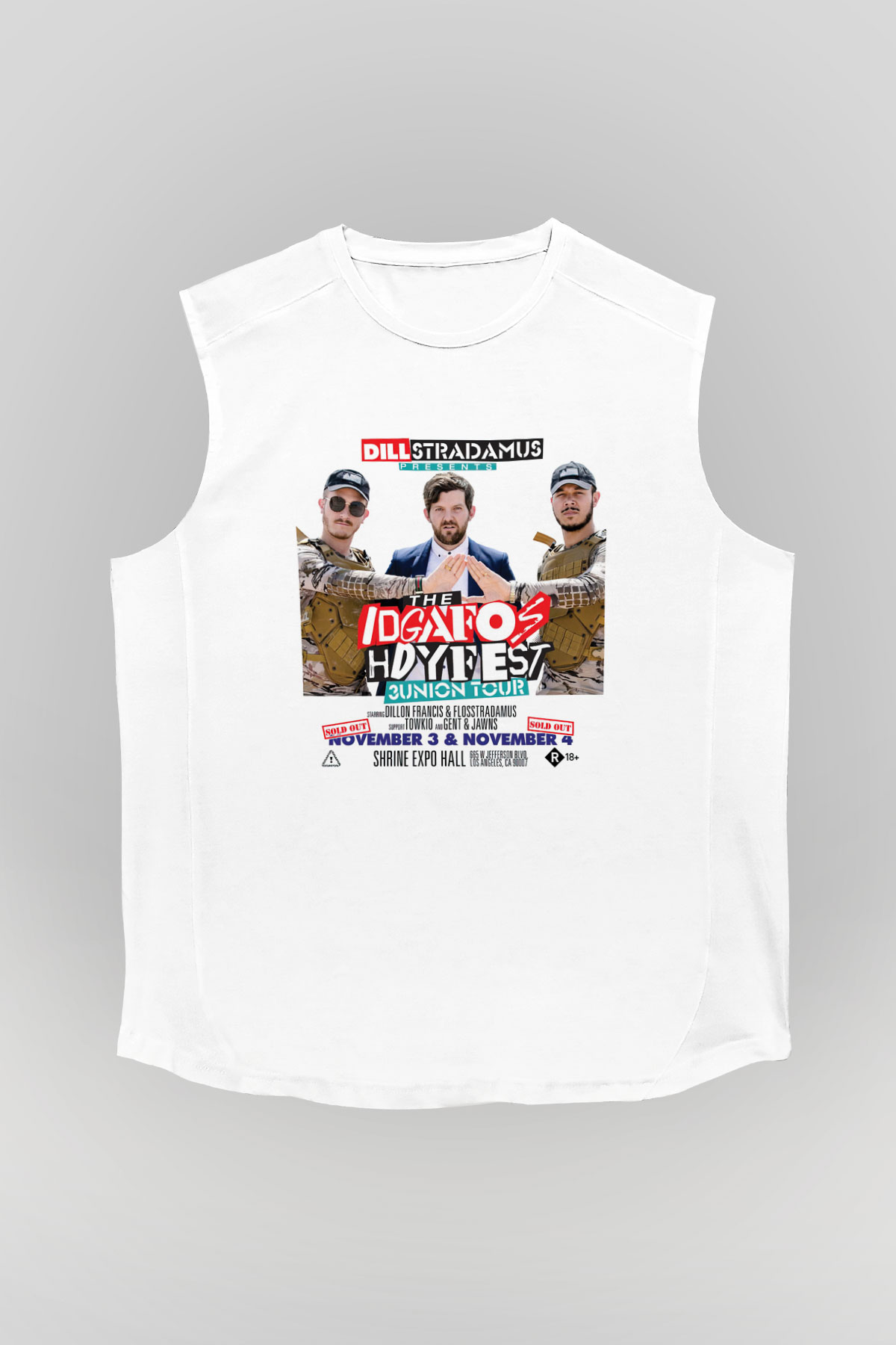 Dillion Francis Beyaz Unisex Kolsuz Tişört