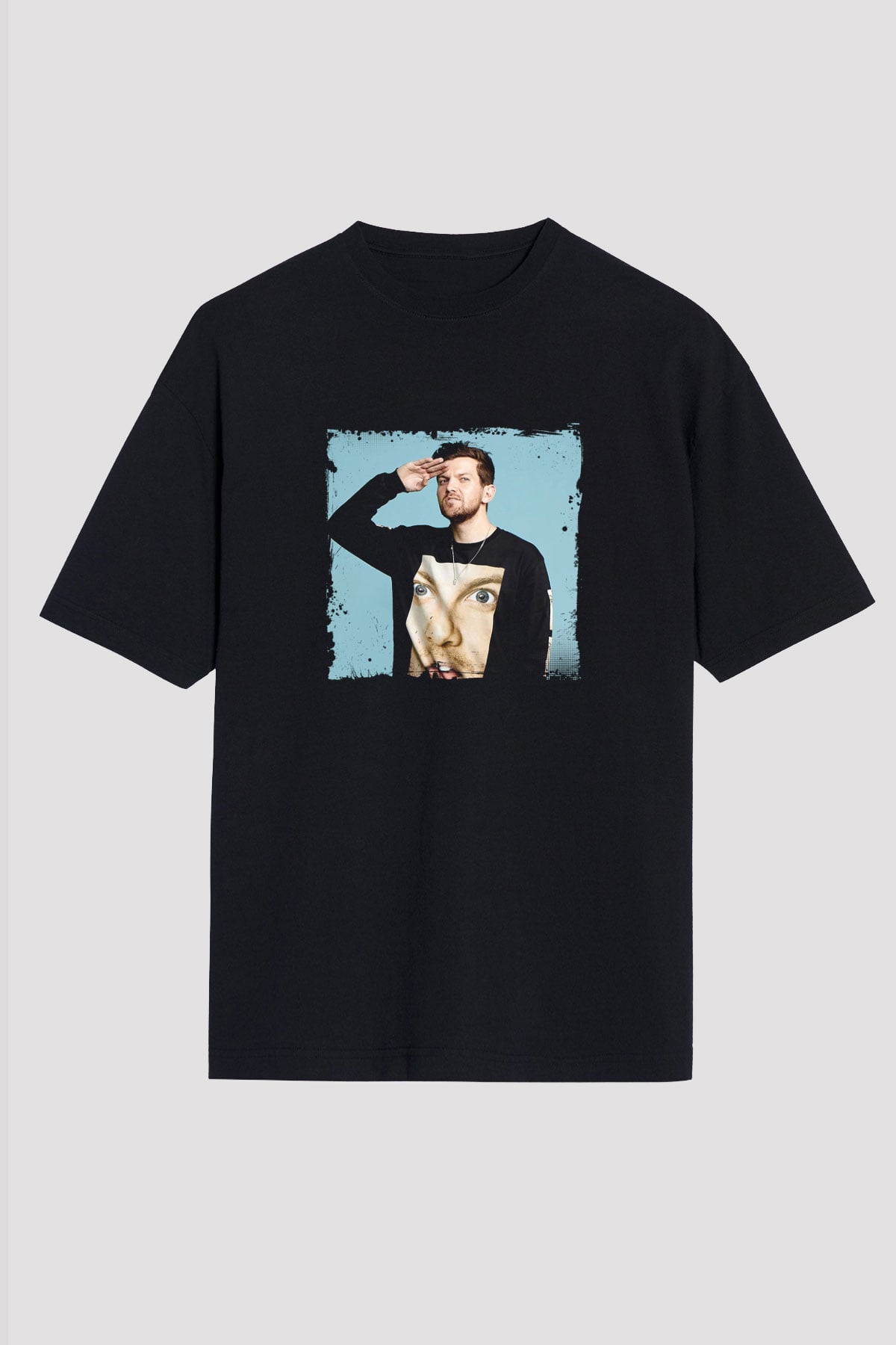 Dillon Francis Baskılı Unisex Oversize Siyah Tişört