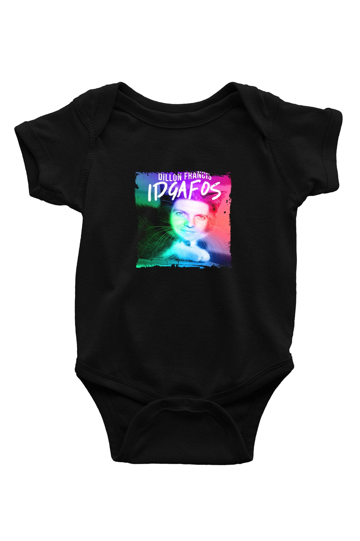 Dillon Francis Baskılı Unisex Siyah Bebek Body - Zıbın