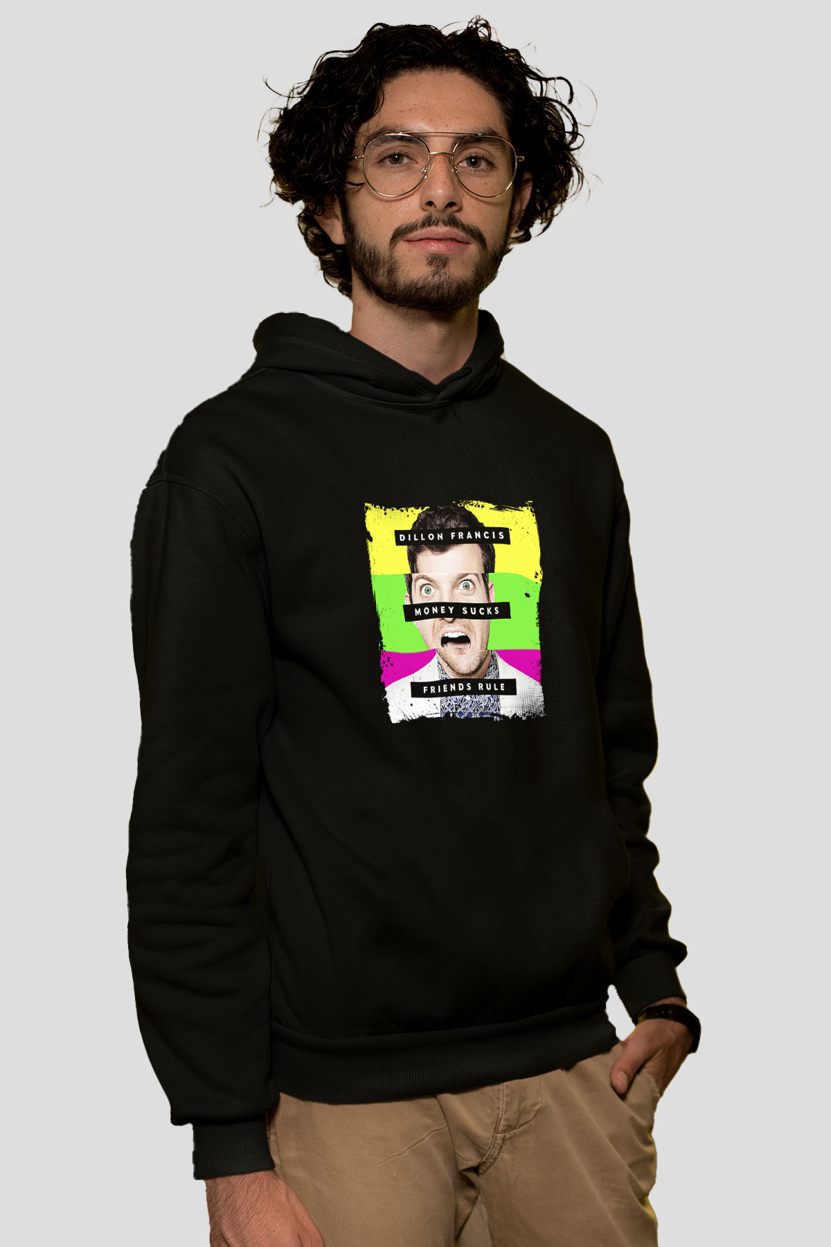 Dillon Francis Baskılı Unisex Siyah Hoodie