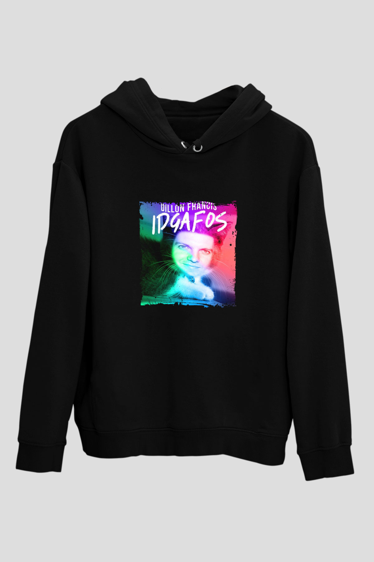 Dillon Francis Baskılı Unisex Siyah Hoodie