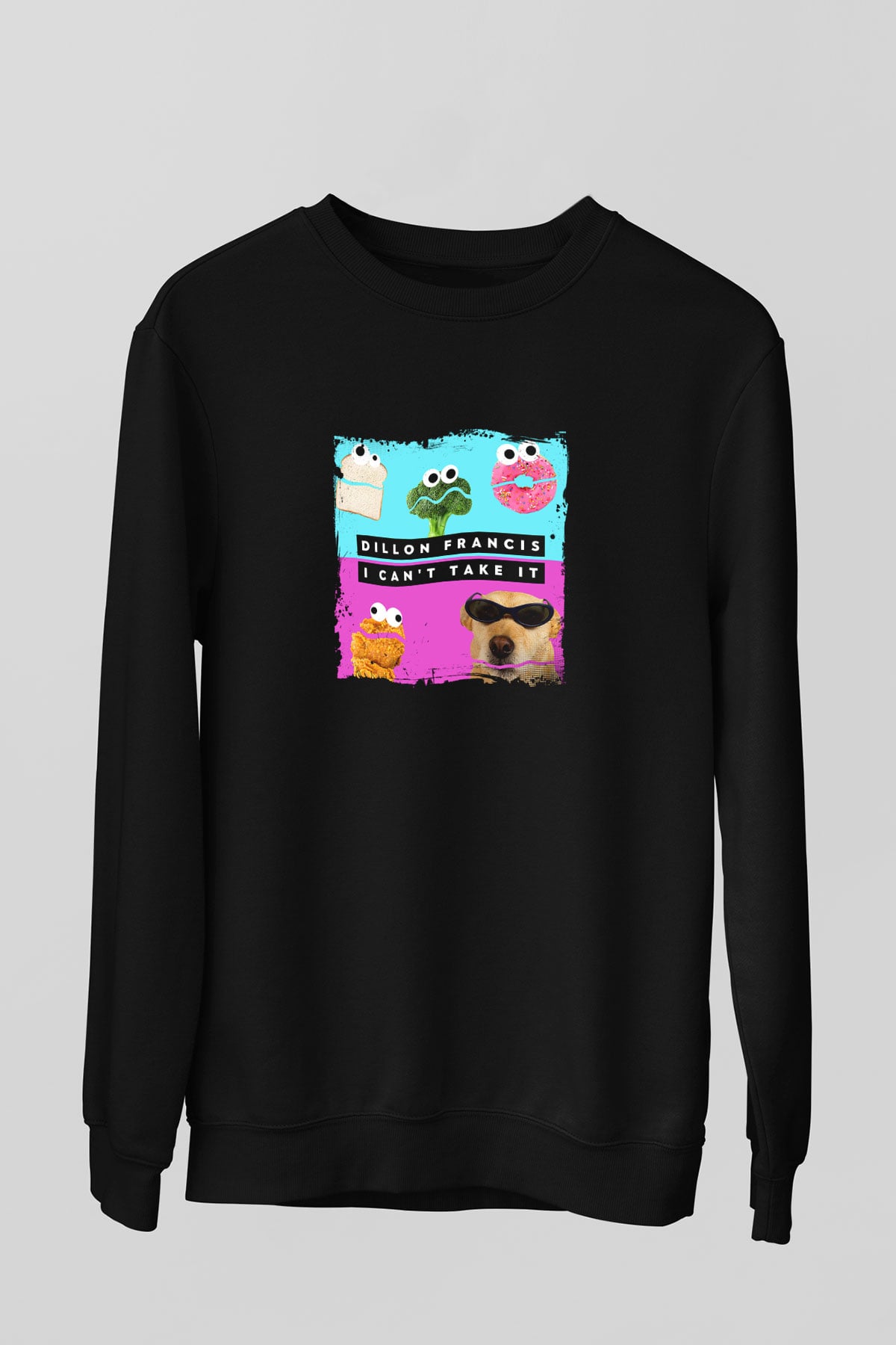 Dillon Francis Baskılı Unisex Siyah Sweatshirt