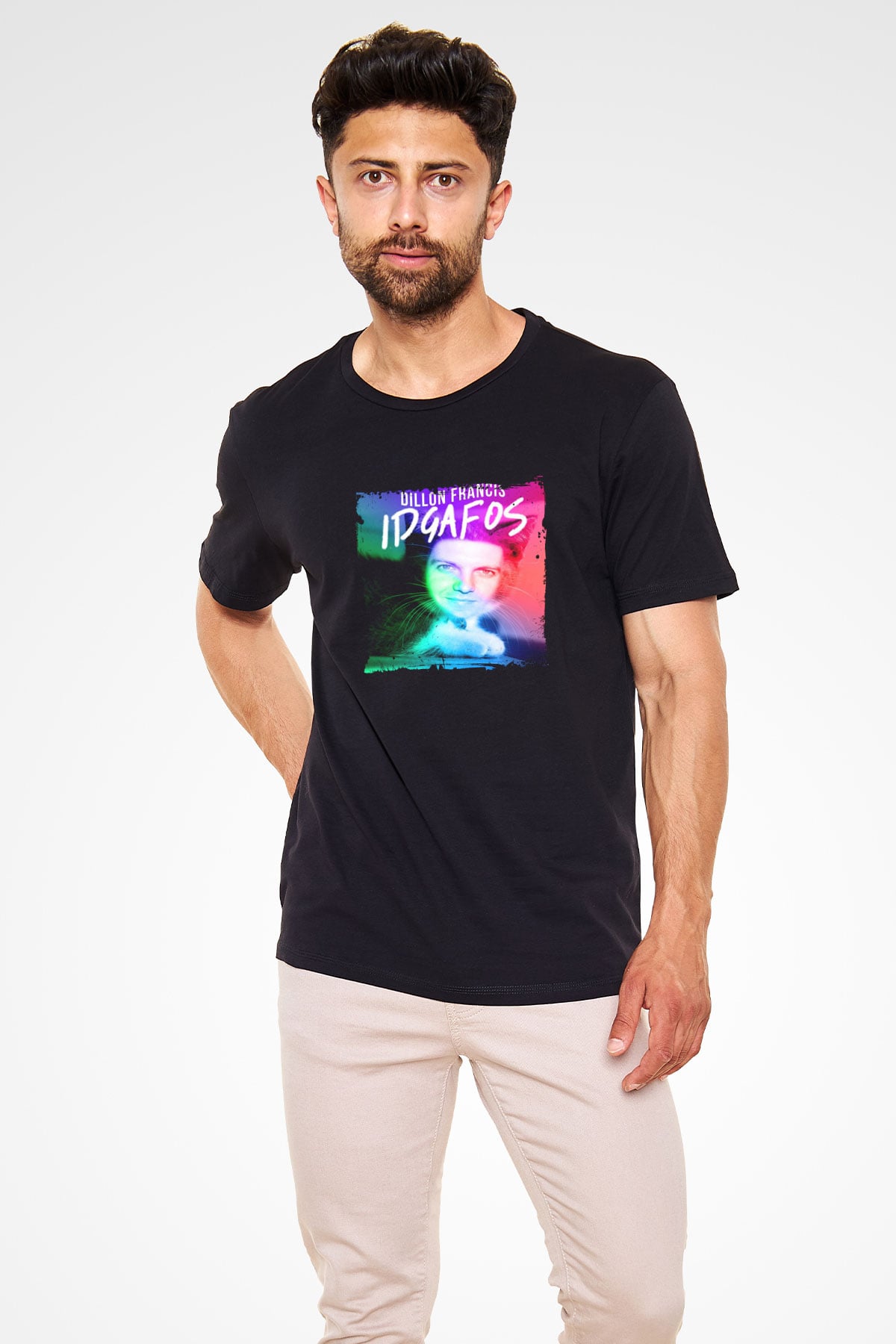 Dillon Francis Baskılı Unisex Siyah Tişört