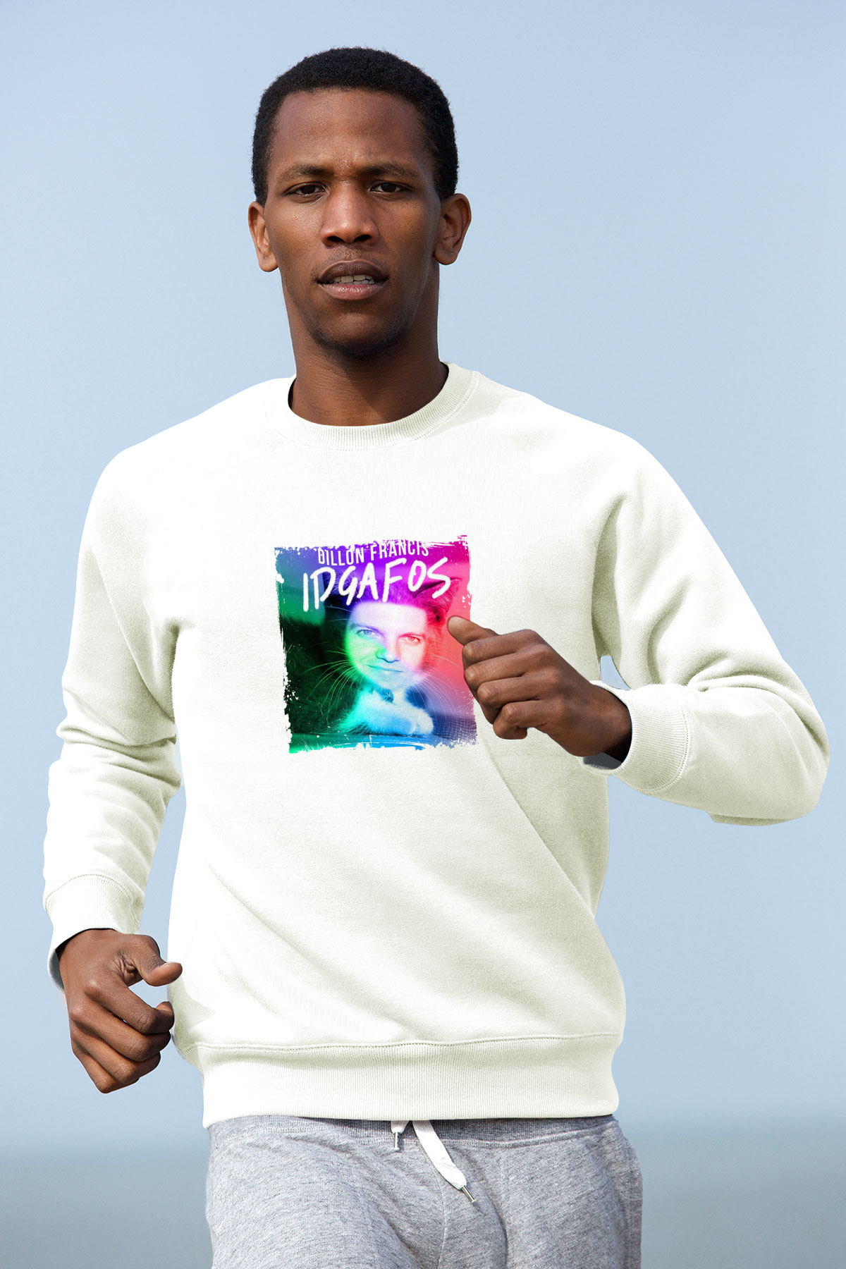Dillon FrancisBaskılı Beyaz Sweatshirt