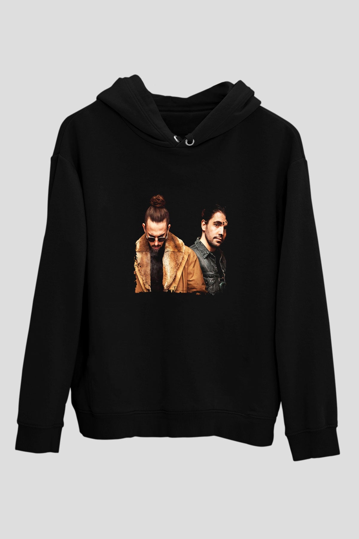 Dimitri Vegas & Like Mike Baskılı Unisex Siyah Hoodie