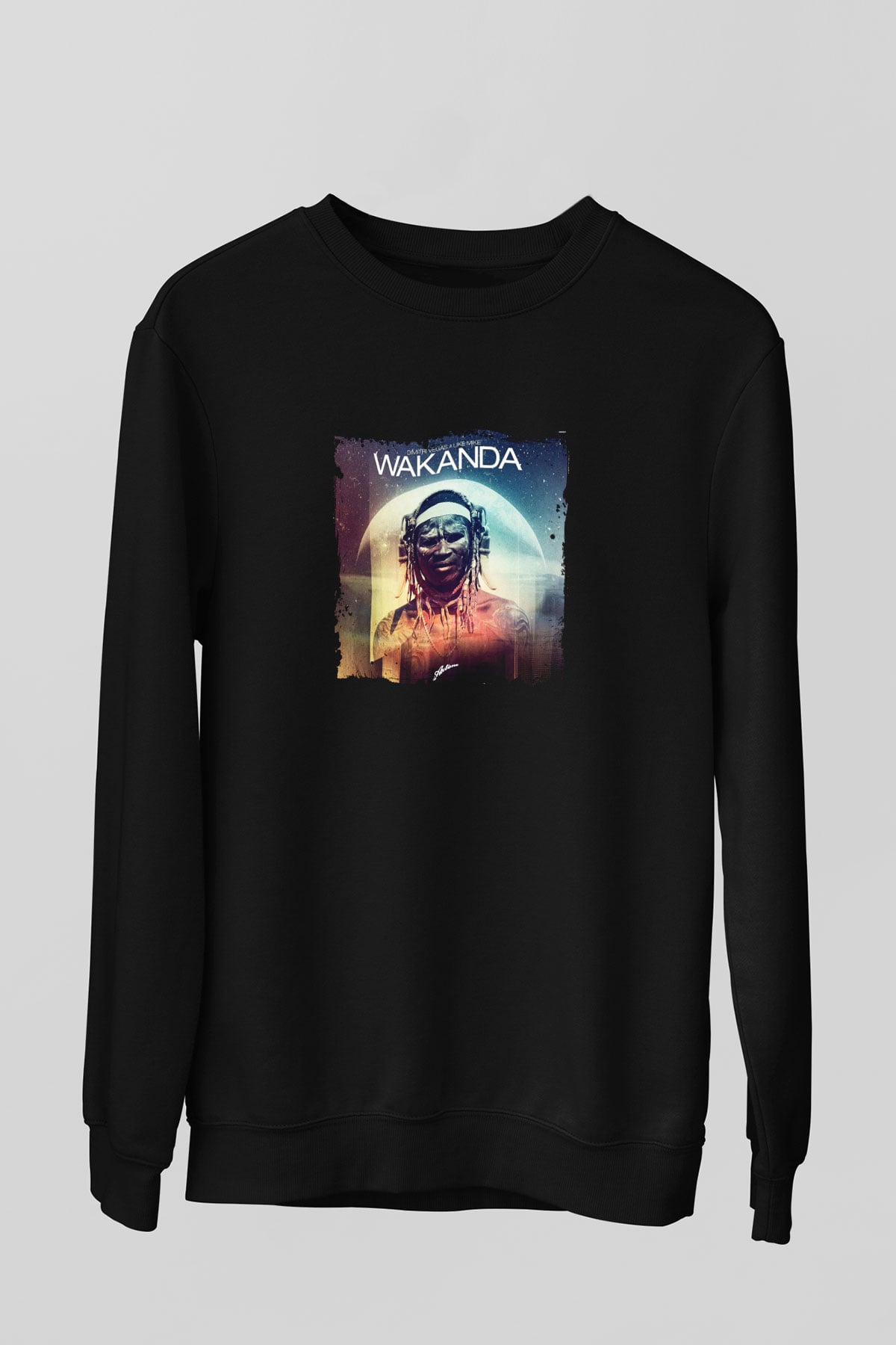 Dimitri Vegas & Like Mike Baskılı Unisex Siyah Sweatshirt