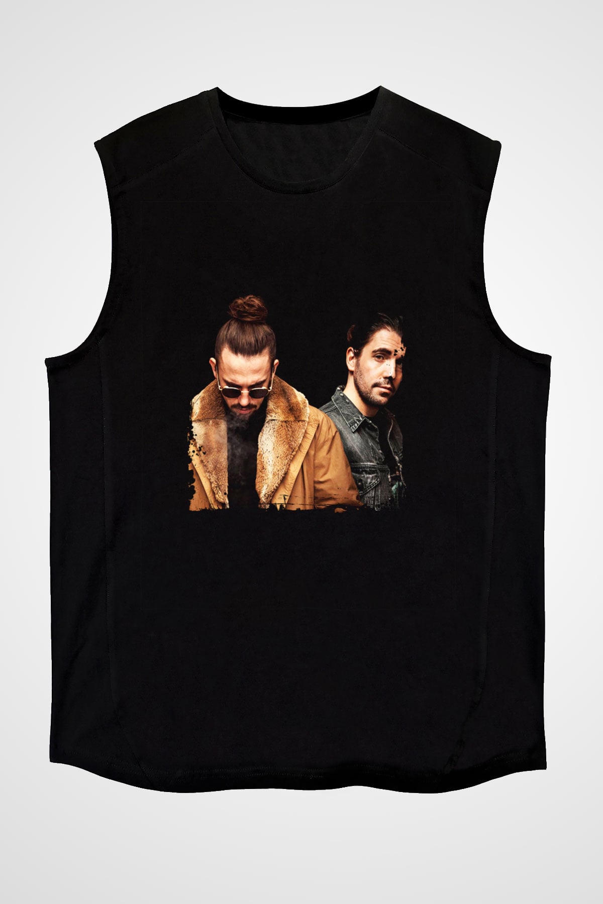 Dimitri Vegas & Like Mike Baskılı Unisex Siyah Kolsuz Tişört