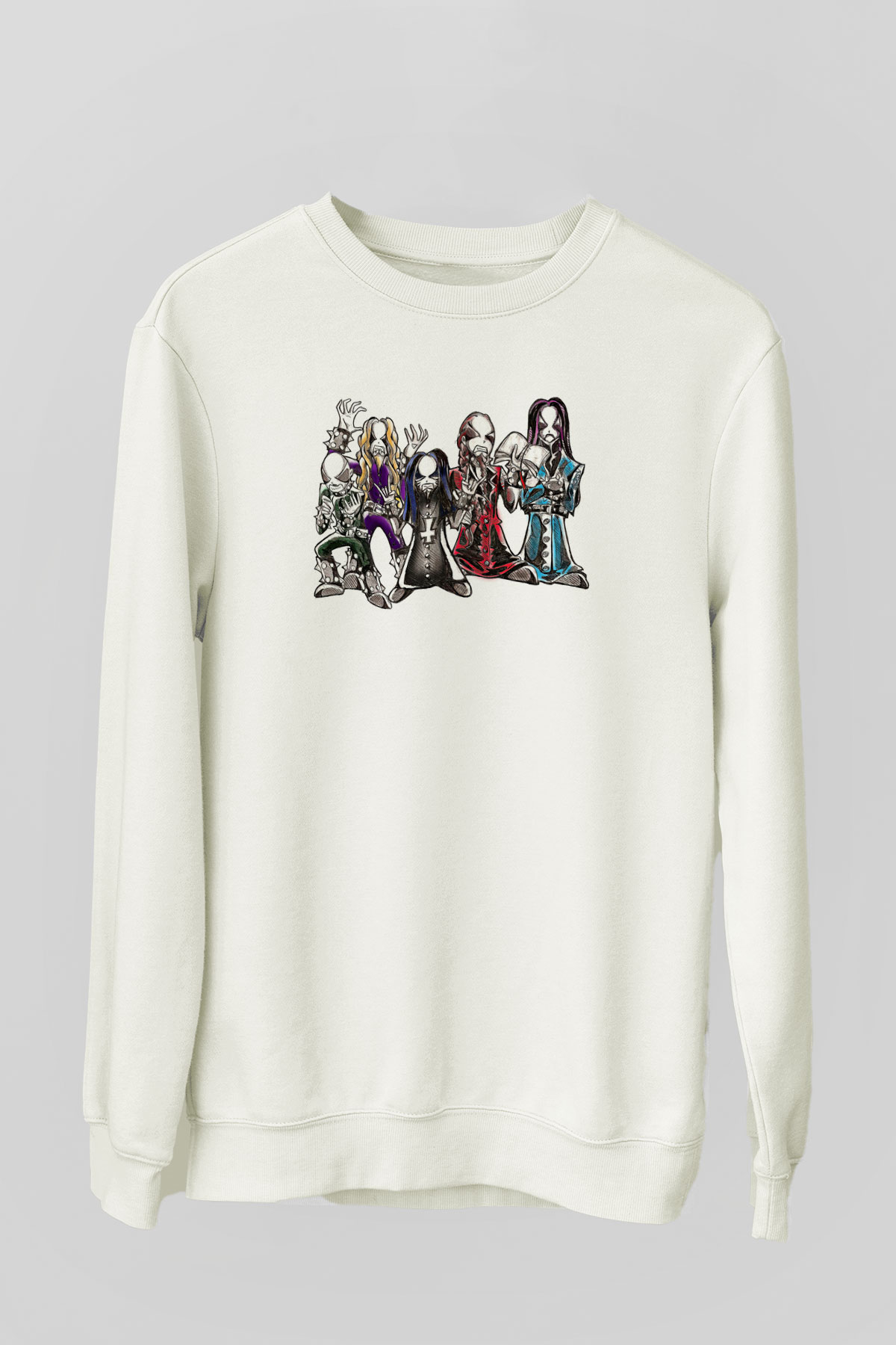 Dimmu Borgir Baskılı Beyaz Unisex Sweatshirt