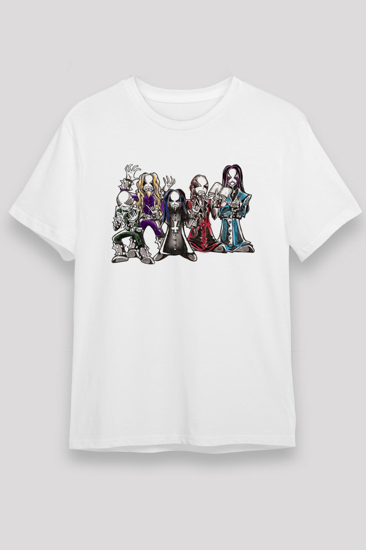 Dimmu Borgir Baskılı Unisex Beyaz Tişört - Tshirt