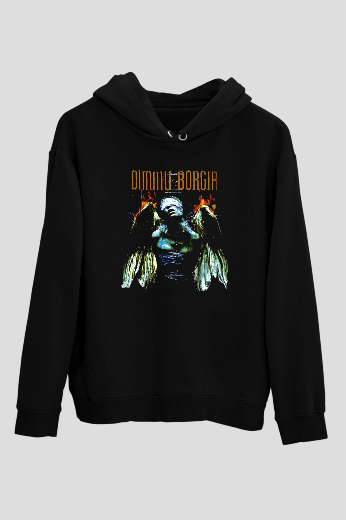 Dimmu Borgir Baskılı Unisex Siyah Kapüşonlu Sweatshirt