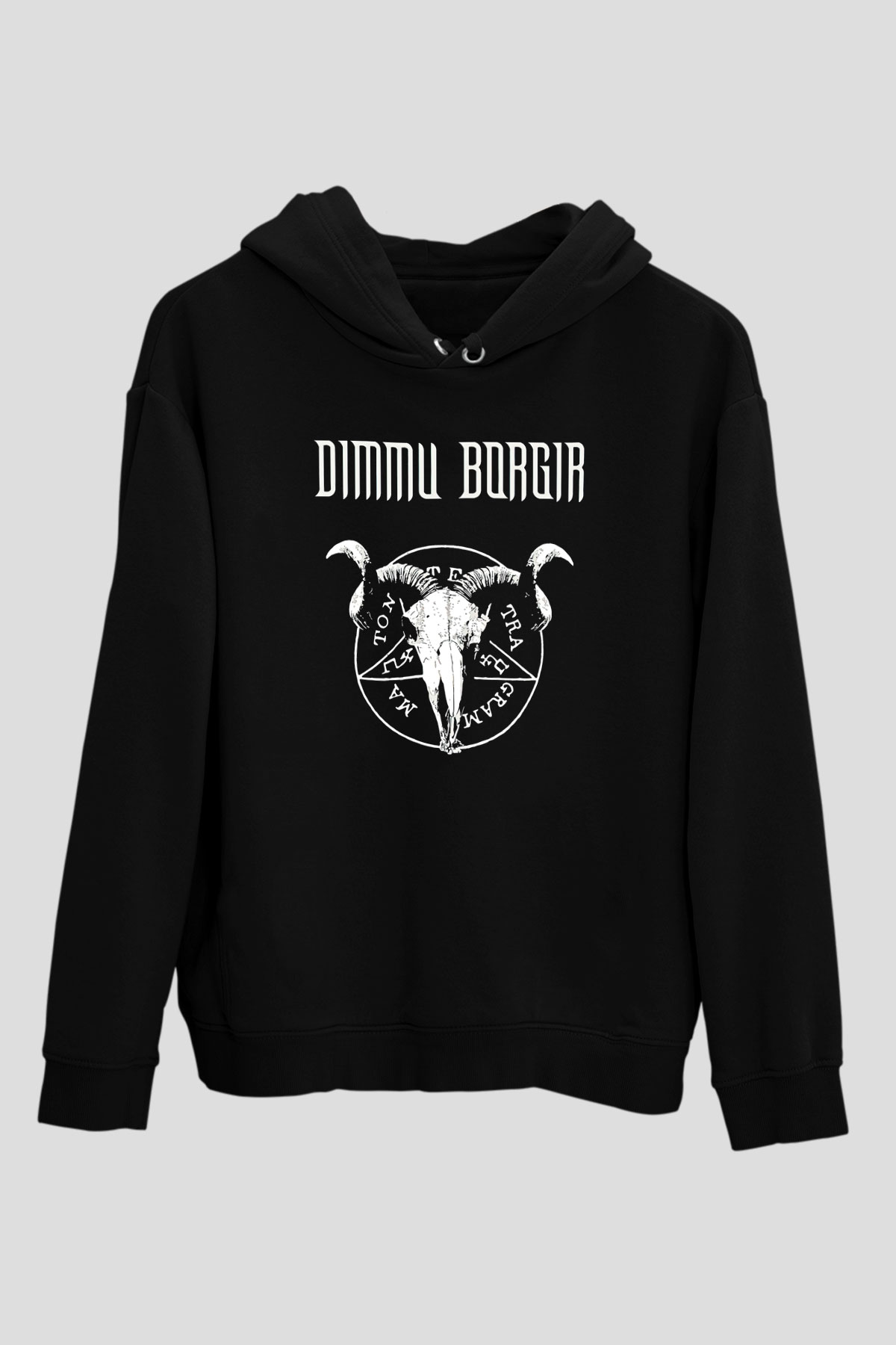 Dimmu Borgir Baskılı Unisex Siyah Kapüşonlu Sweatshirt