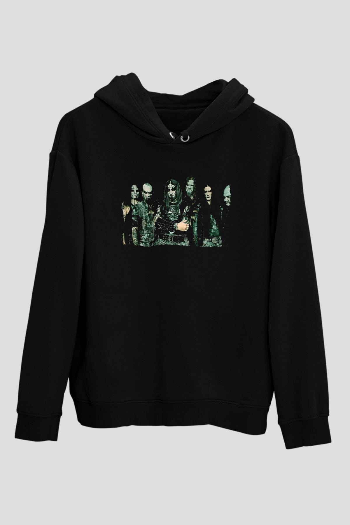 Dimmu Borgir Baskılı Unisex Siyah Kapüşonlu Sweatshirt