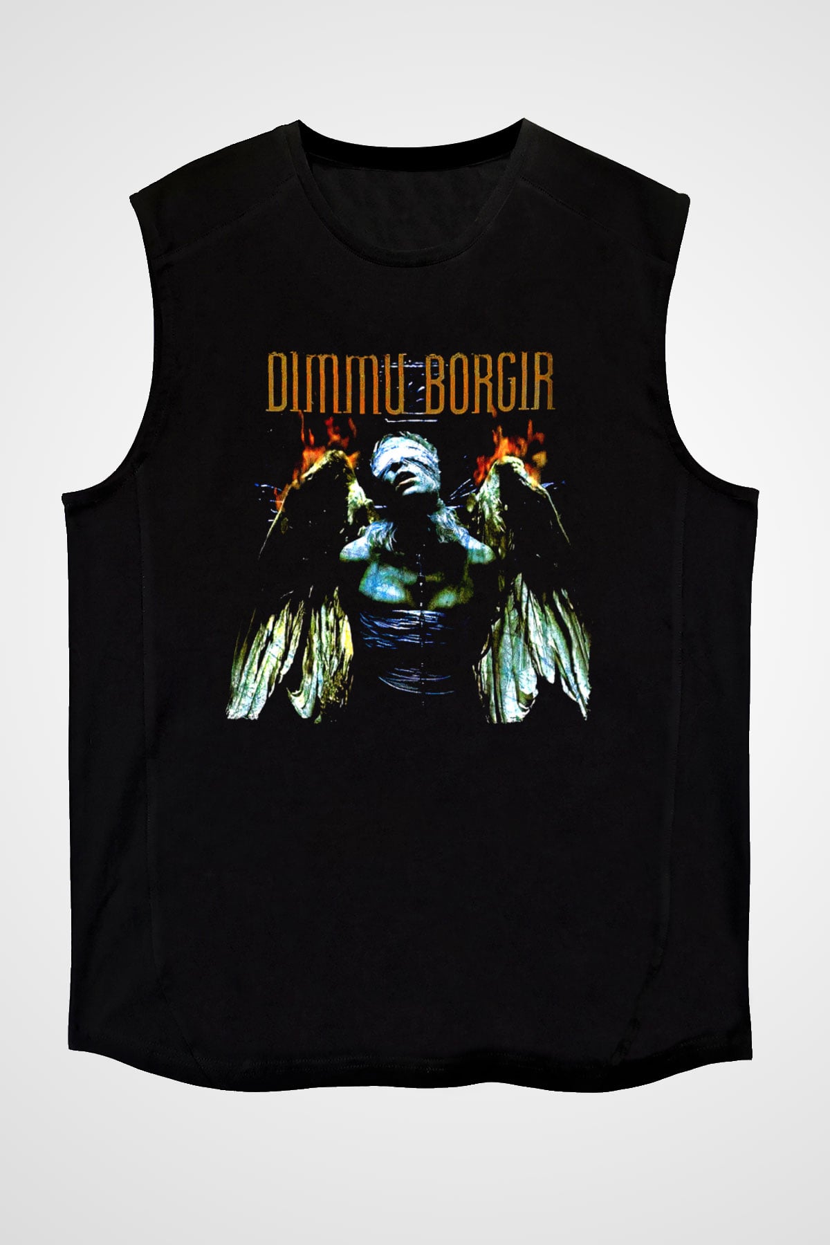 Dimmu Borgir Baskılı Unisex Siyah Kolsuz Tişört - Tshirt