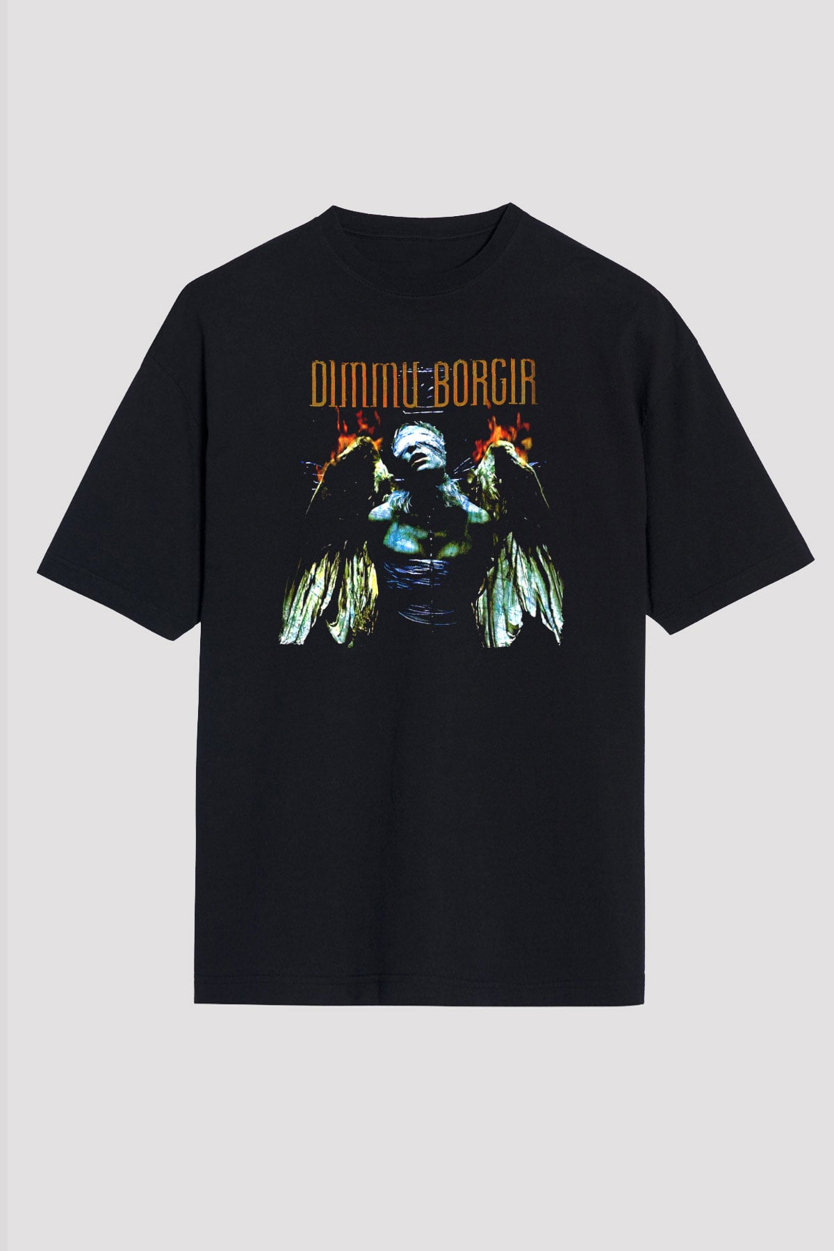 Dimmu Borgir Baskılı Unisex Siyah Oversize Tişört - Tshirt
