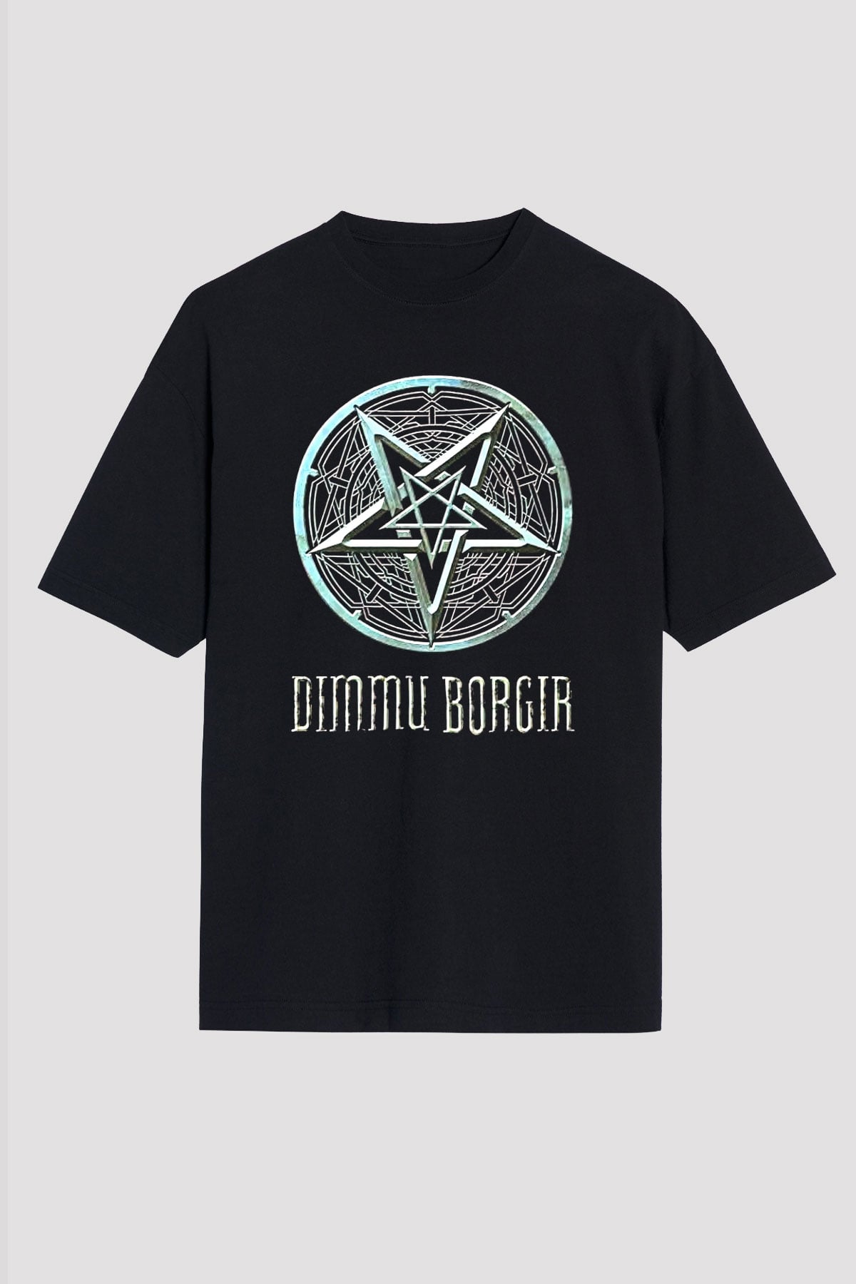 Dimmu Borgir Baskılı Unisex Siyah Oversize Tişört - Tshirt