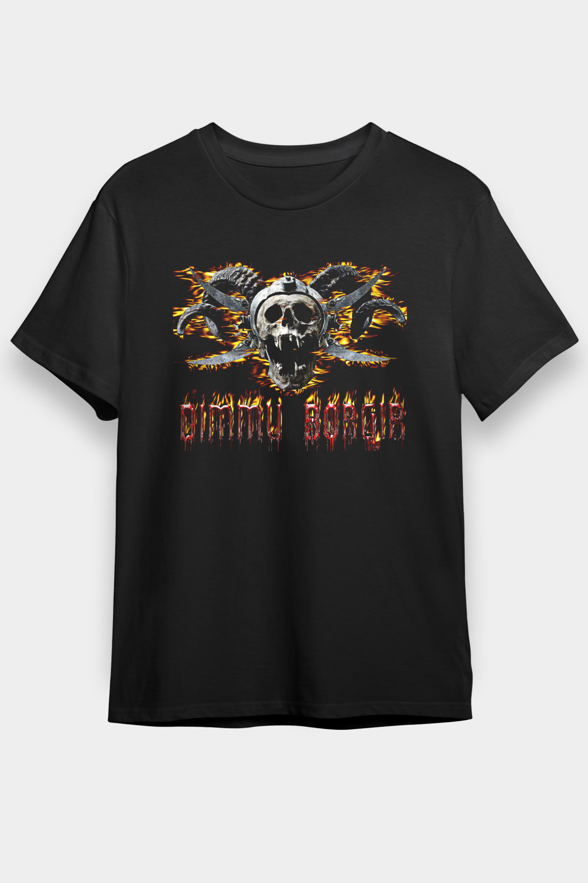 Dimmu Borgir Baskılı Unisex Siyah Tişört - Tshirt