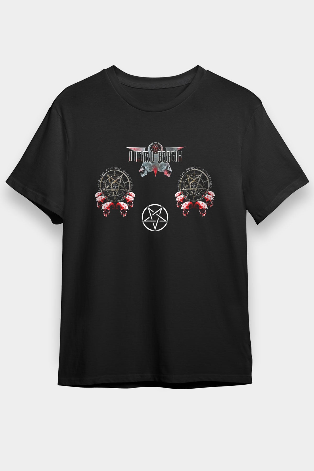 Dimmu Borgir Baskılı Unisex Siyah Tişört - Tshirt