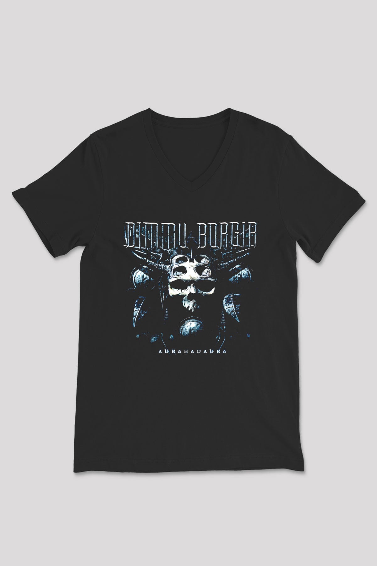 Dimmu Borgir Baskılı Unisex Siyah V Yaka Tişört - Tshirt