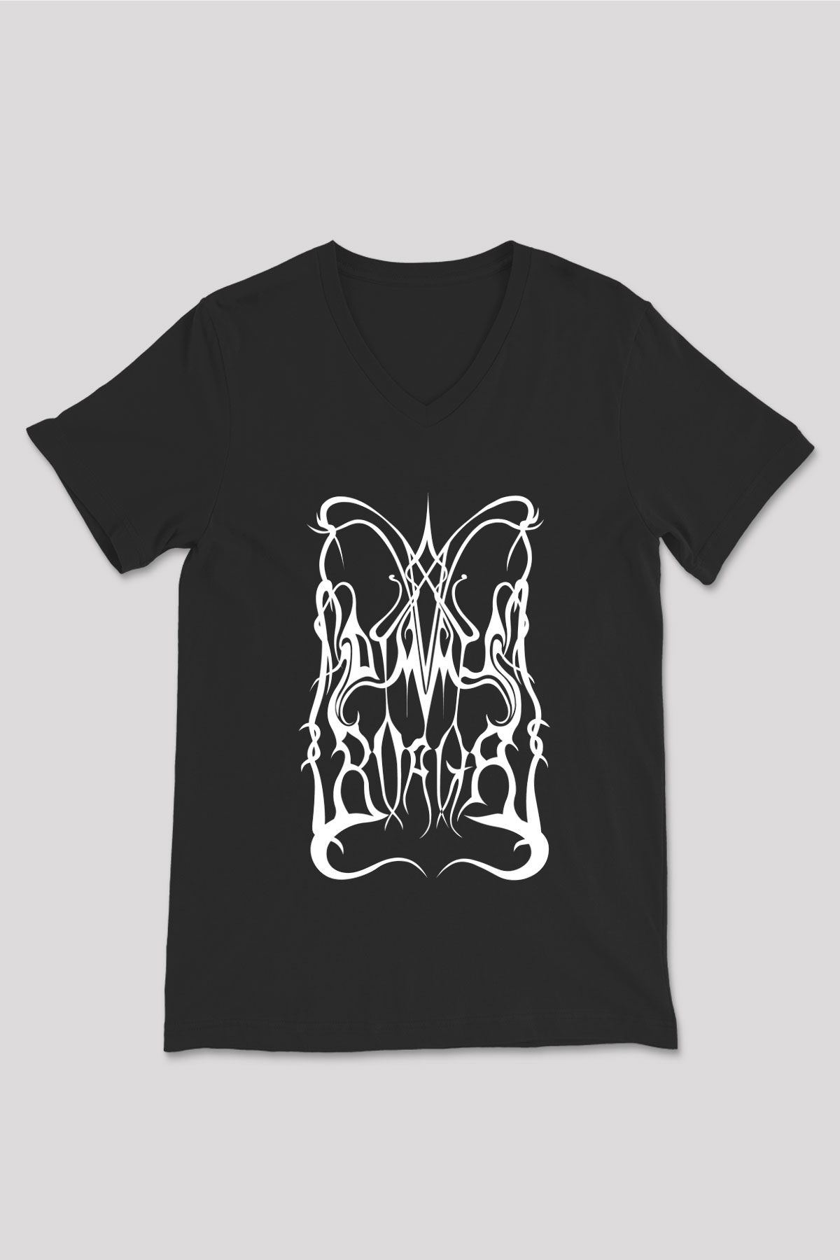 Dimmu Borgir Baskılı Unisex Siyah V Yaka Tişört - Tshirt