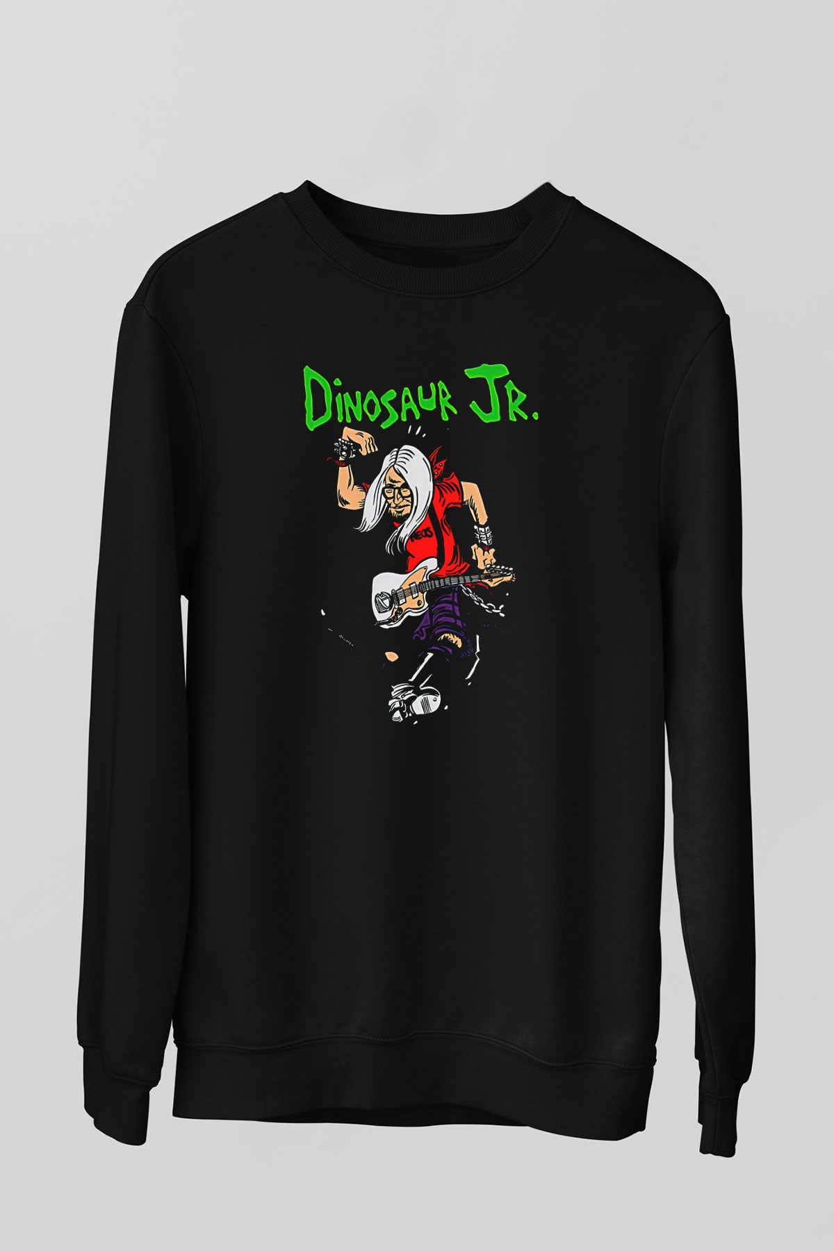 Dinosaur Jr Baskılı Unisex Siyah Sweatshirt