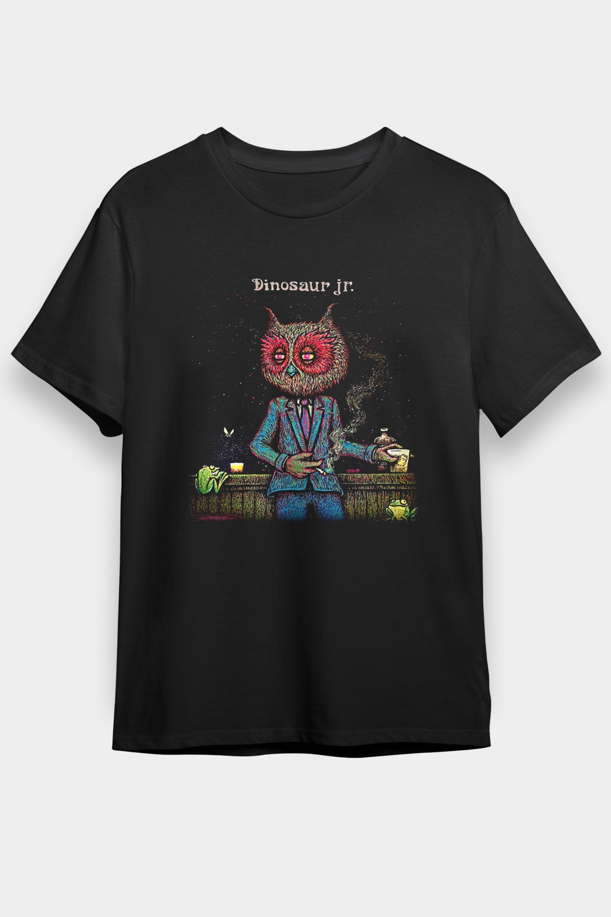 Dinosaur Jr Baskılı Unisex Siyah Tişört - Tshirt