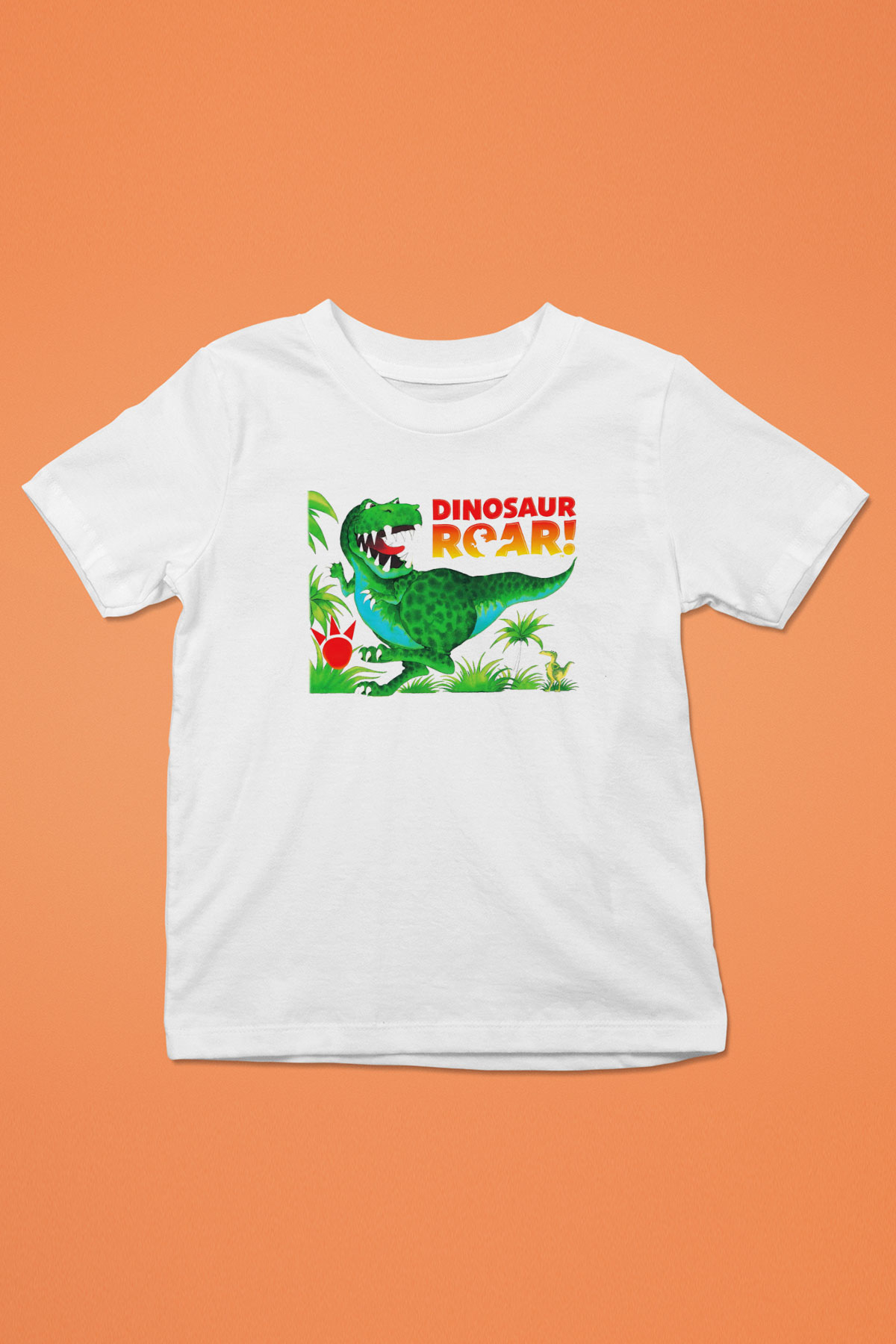 Dinozor Baskılı Beyaz Unisex Çocuk Tişört
