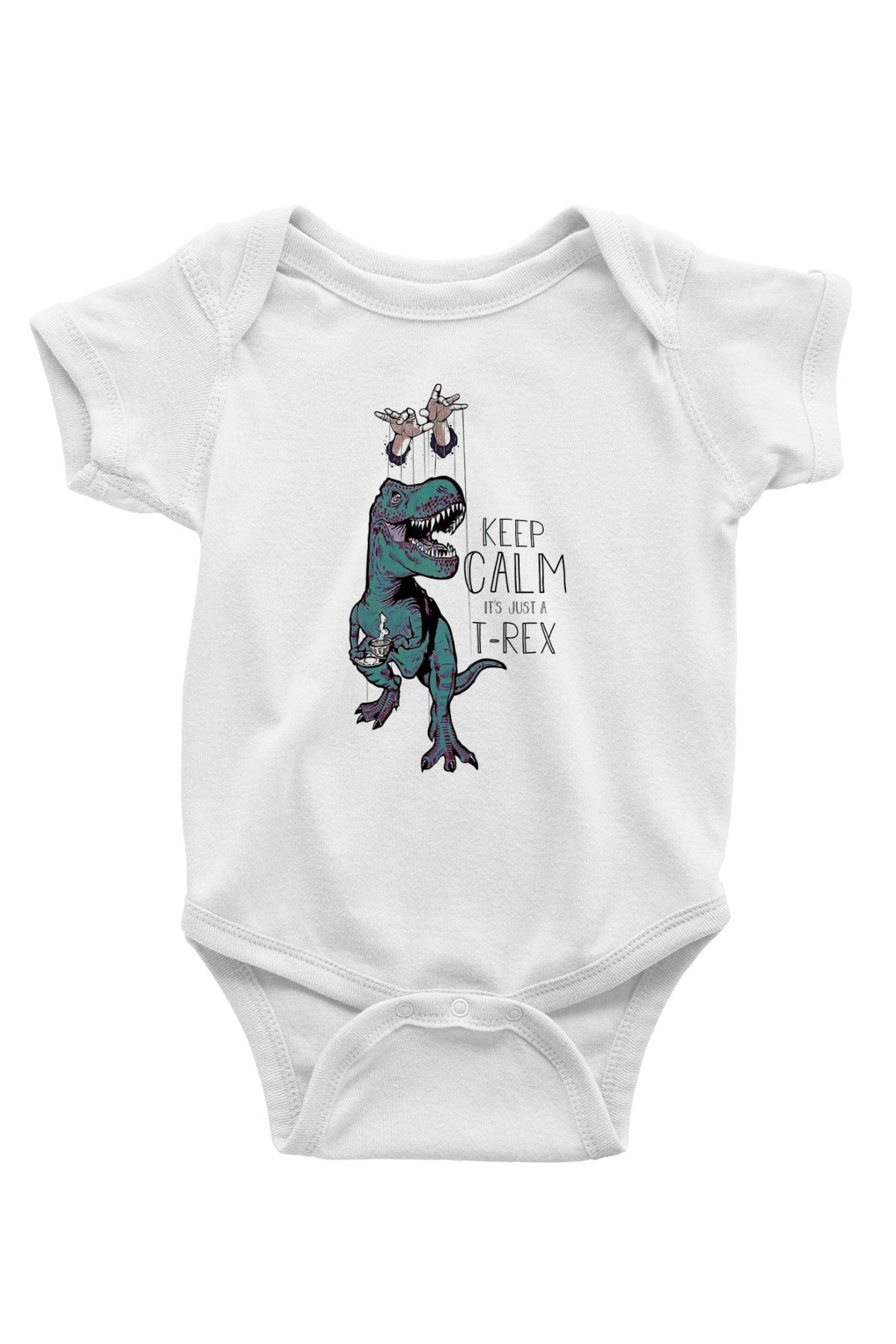 Dinozor Beyaz Bebek Body - Zıbın